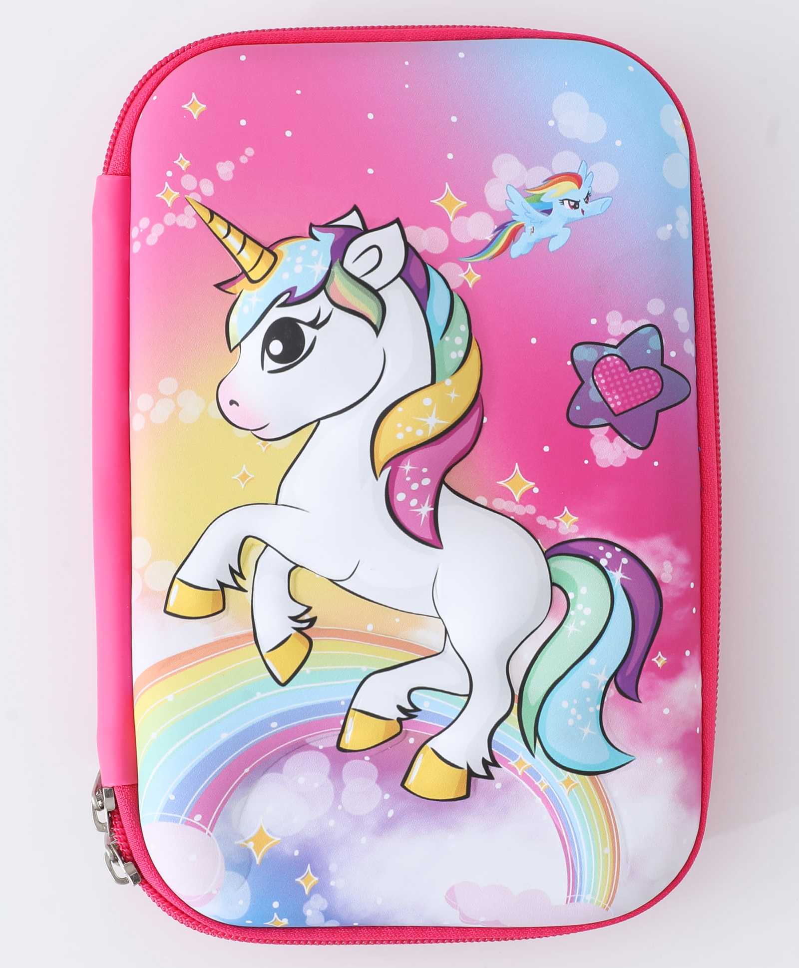 fab n funky Unicorn Theme Hard Shell Pencil Case Zipper Closure - Pink-picture-24