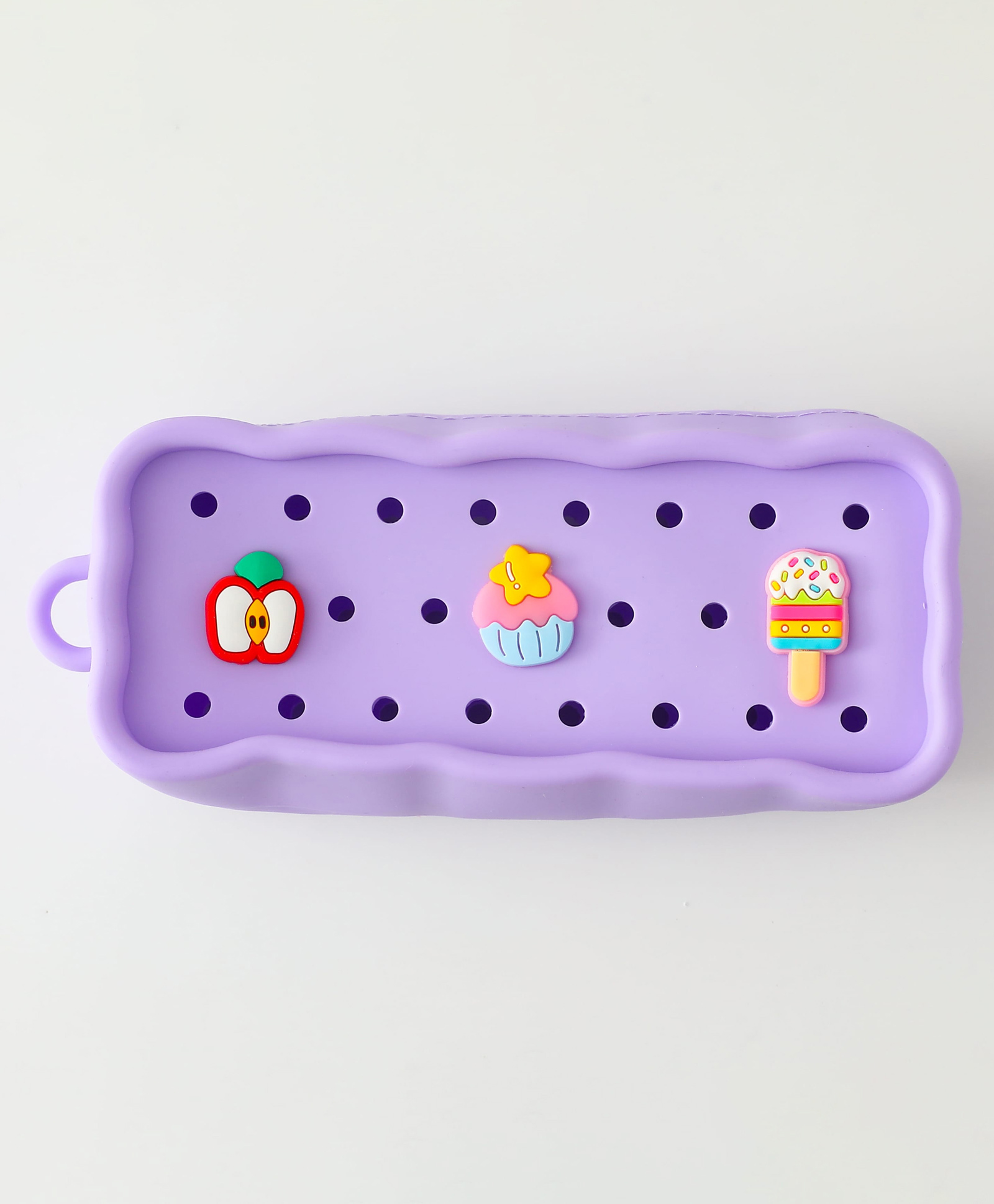 Silicone Pencil Case Customizable Soft Silicone Charms & Waterproof School Stationery Organizer - Purple-image-30