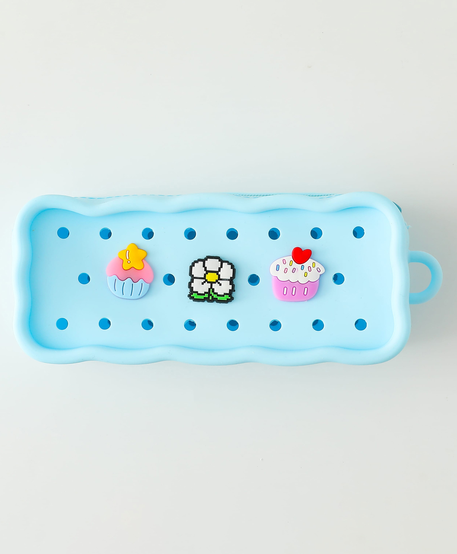 Silicone Pencil Case Customizable Soft Silicone Charms & Waterproof School Stationery Organizer - Blue-image-15