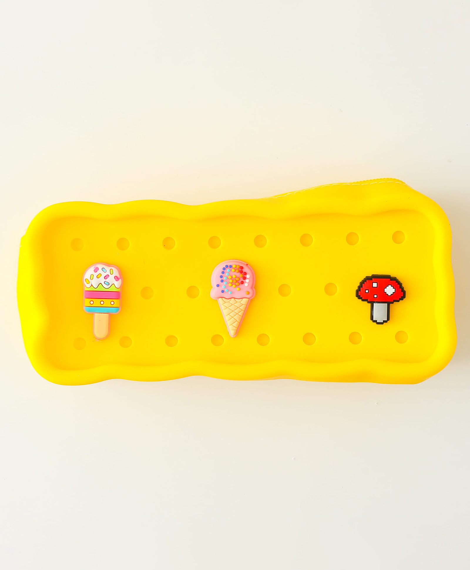 Silicone Pencil Case Customizable Soft Silicone Charms & Waterproof School Stationery Organizer - Yellow-image-33