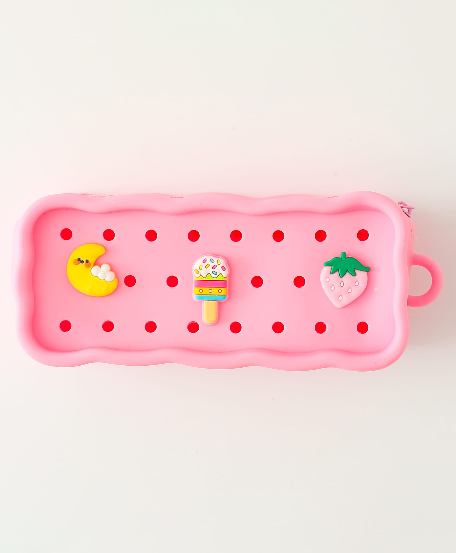 Silicone Pencil Case Customizable Soft Silicone Charms & Waterproof School Stationery Organizer - Pink-image-17