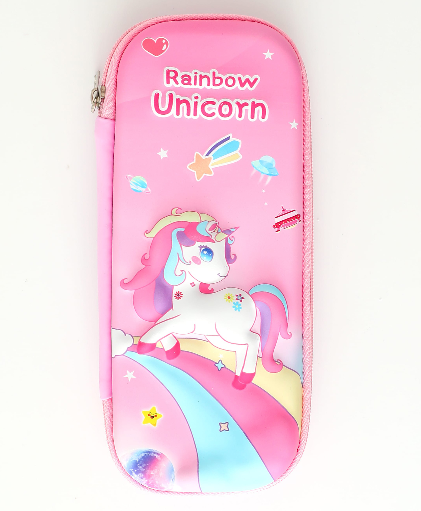 EVA Unicorn Theme Pencil Case with Large Capacity with Durable Zipper Pencil Pouch School Stationery Organizer - Pink-image-19