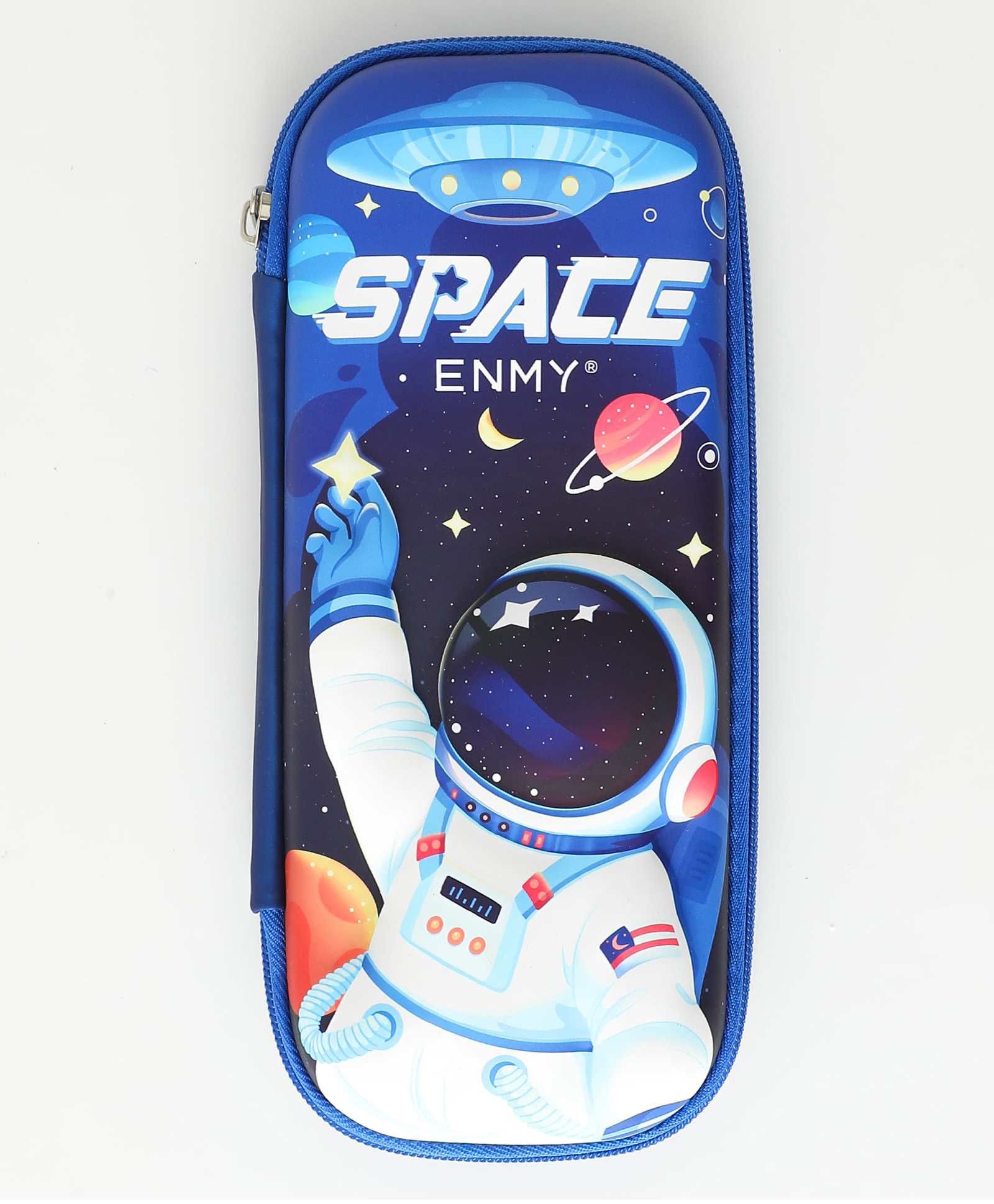 Space Theme EVA Hardtop Pencil Case with Large Capacity with Durable Zipper - Blue-image-23