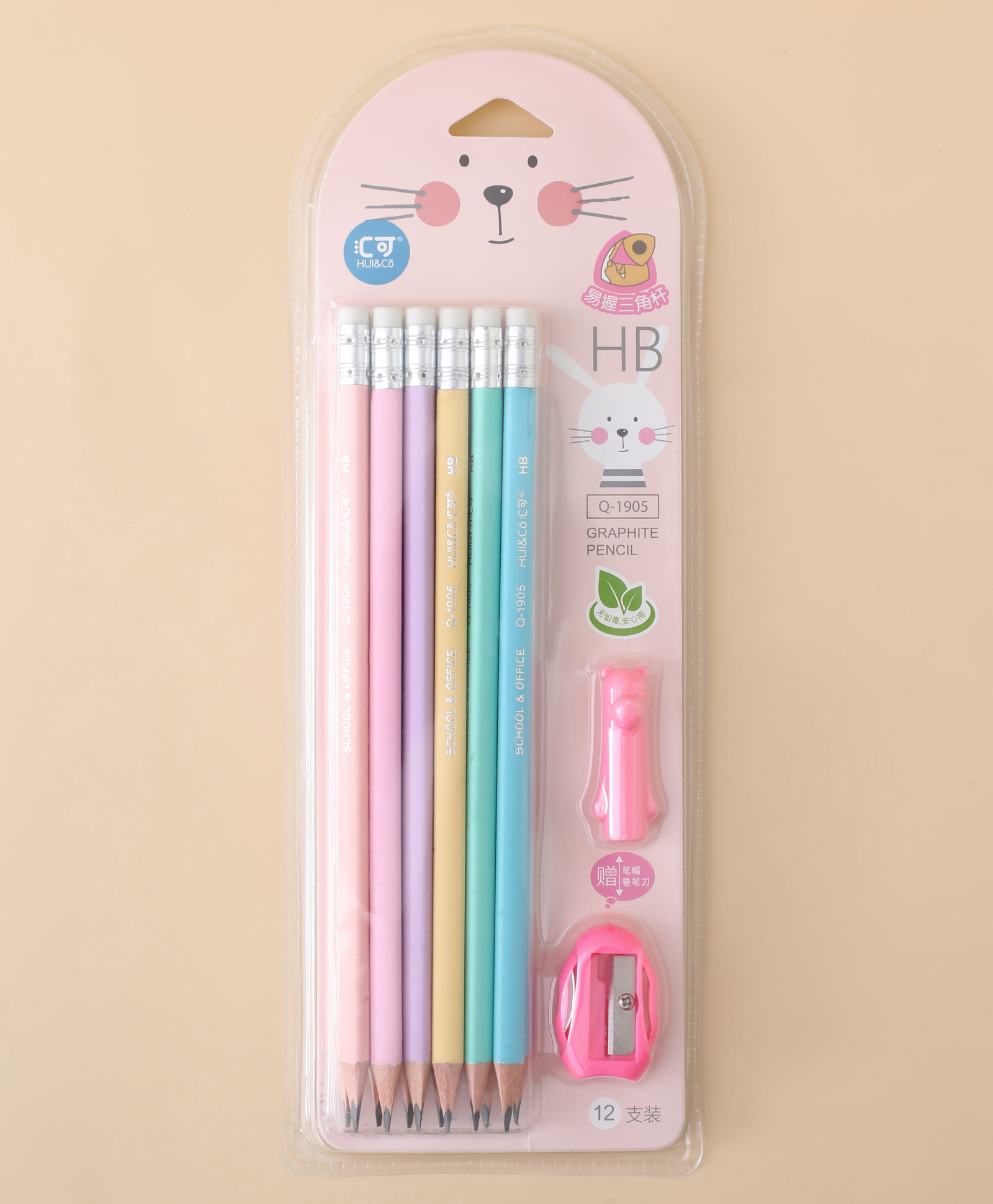 Bunny 14-Piece Stationery Kit - Multicolor| 12 Soft-Touch Pencils, 1 Sharpener & 1 Pencil Grip | Perfect for School & Gifting for boys & Girls-image-16
