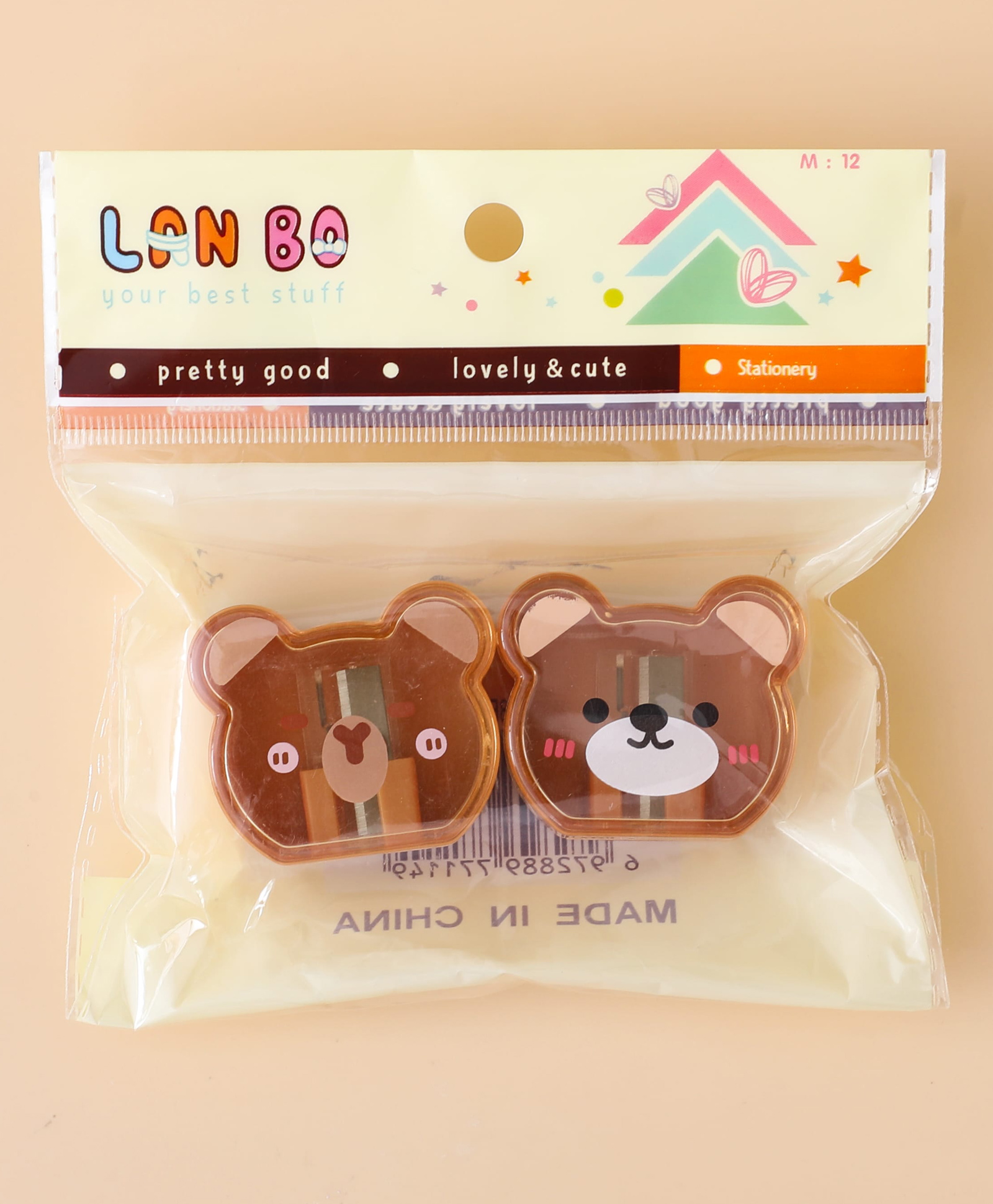 fab n funky Bear Shape Sharpener - Brown 2pcs| With Cover| Perfect for School & Gifting for Boys & Girls-picture-33
