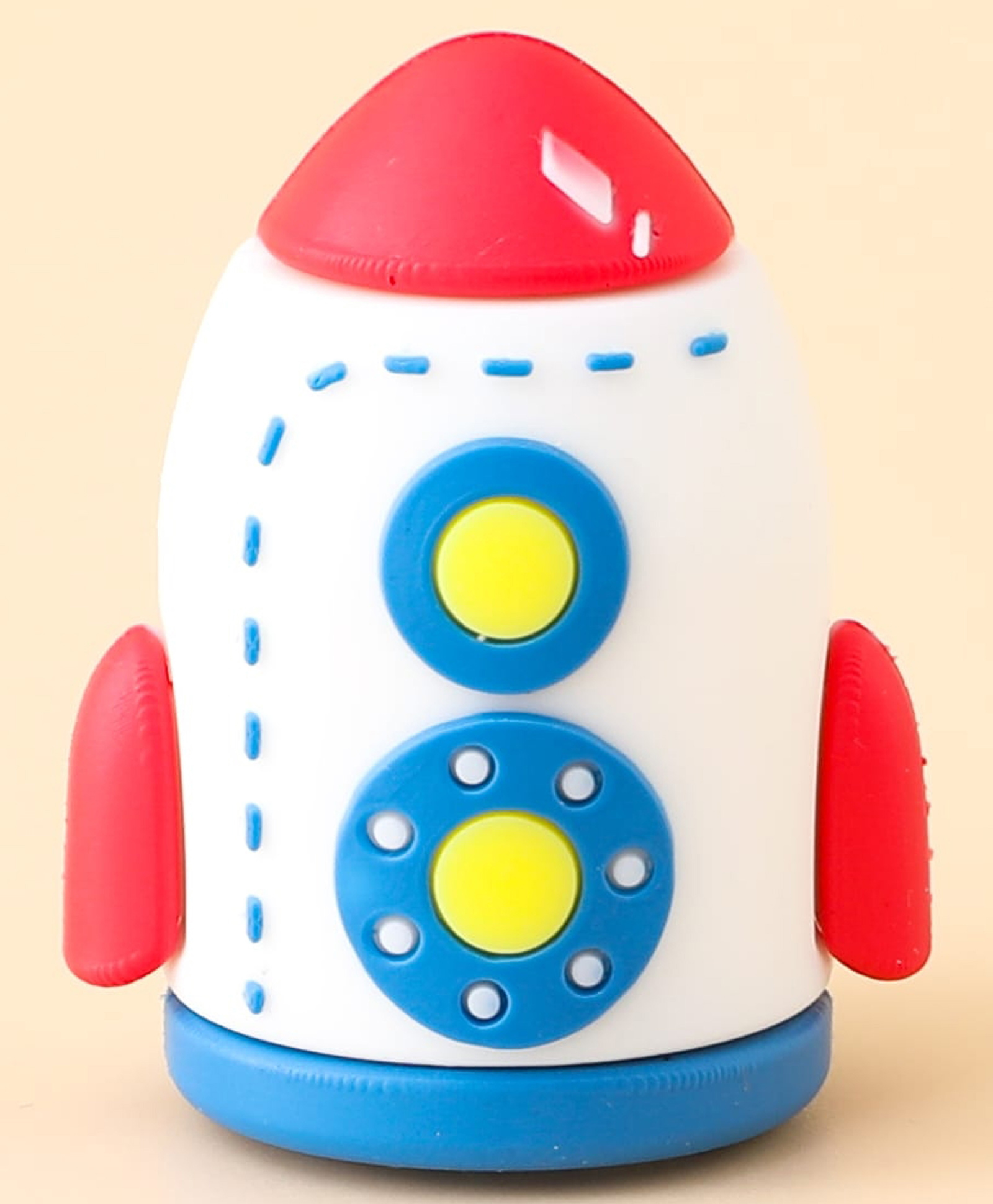 fab n funky Rocket Shape Pencil Sharpener White| Cute Manual Sharpener for Kids| Smooth & Safe Sharpening for School & Art Use-picture-11