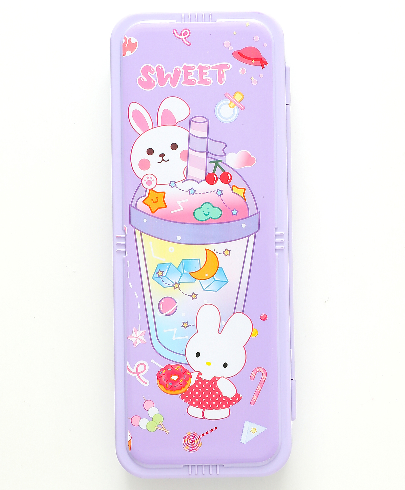 Sweet Bunny Treats Pencil Box with Lock - Purple| 2 Compartments| 6 Button Combination Lock| Perfect for School Use & Gifting for Boys & Girls-image-10