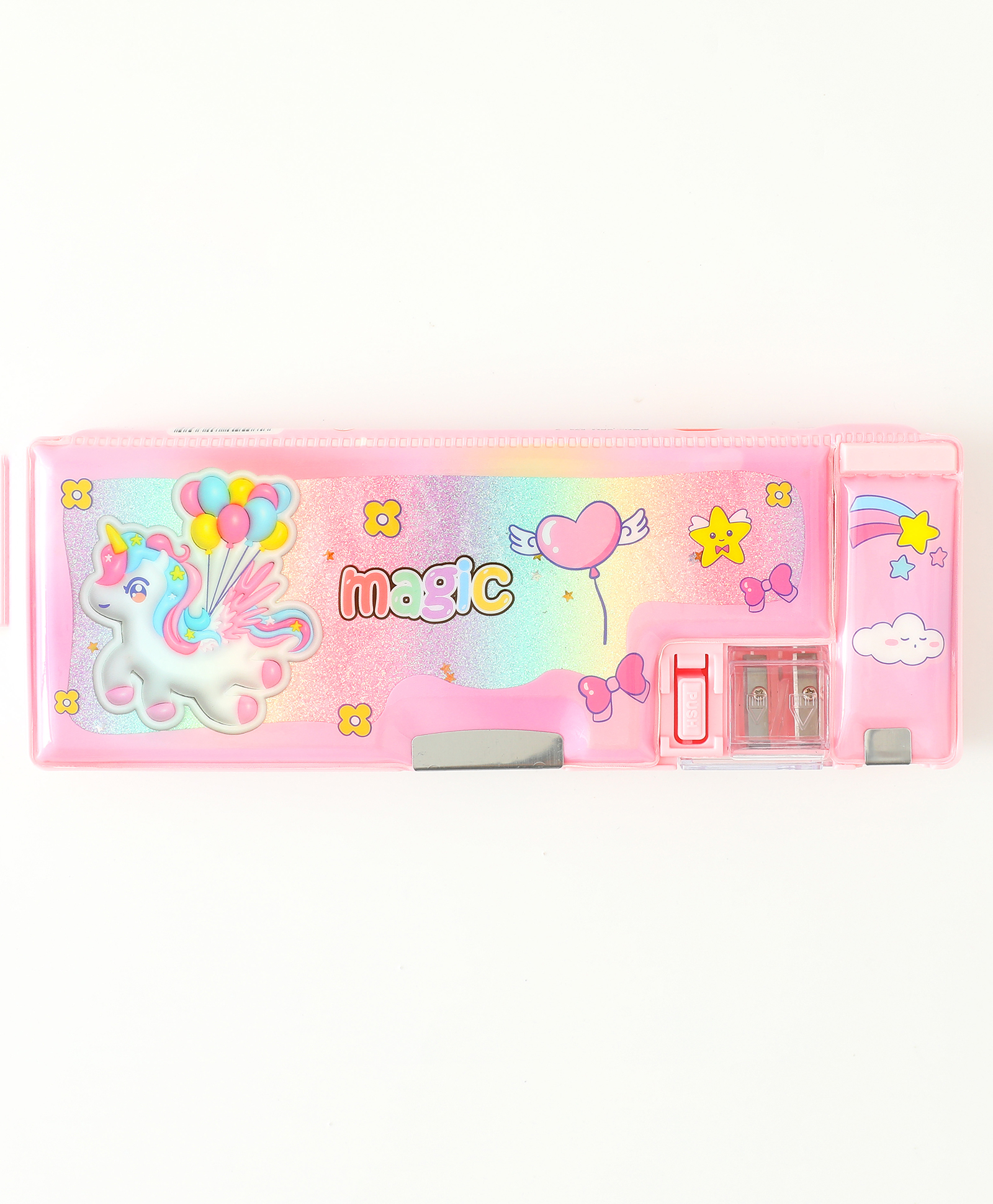 Unicorn Magic Magnetic Pencil Box for Kids - Pink| Durable Hard Case| Dual Sharpeners| Double Compartments| Stationery Organizer for School Boys & Girls-image-43