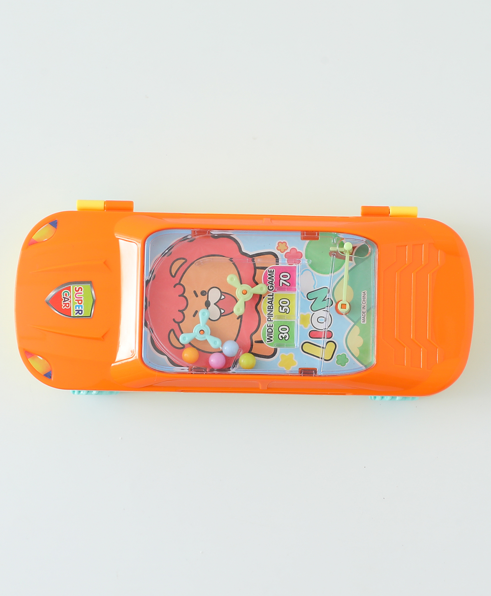Lion Kids Car-Shaped Pencil Box with Pinball Game Orange| Number Lock| Stationery Case for Boys & Girls| School and Home Use-image-36