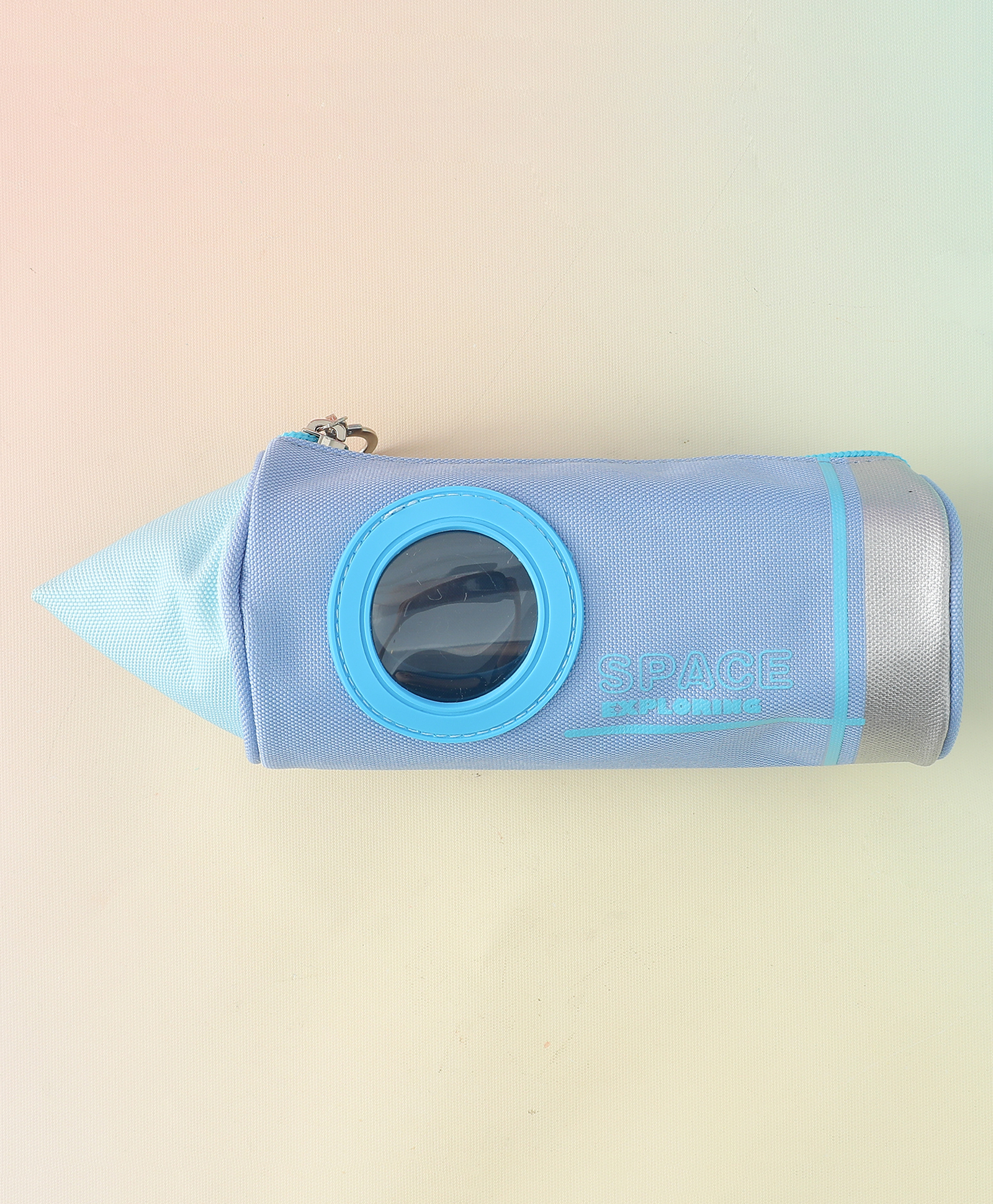 Rocket-Shaped Pencil Pouch for Kids Blue| Space Theme| Zipper Closure| Soft & Durable Stationery Case-image-39