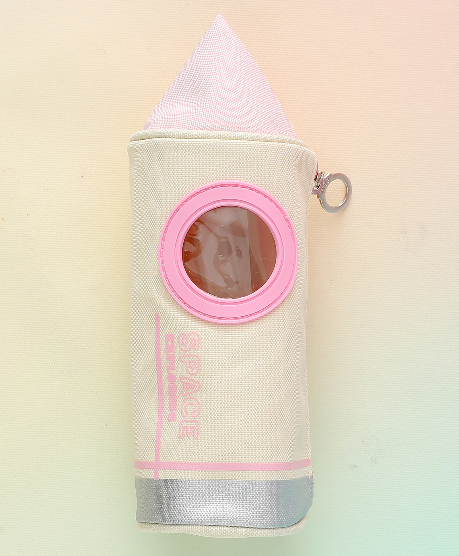 Space Explorer Pencil Pouch - White & Pink| Rocket Design with Window| Perfect for School & Gifting for Boys & Girls-image-46