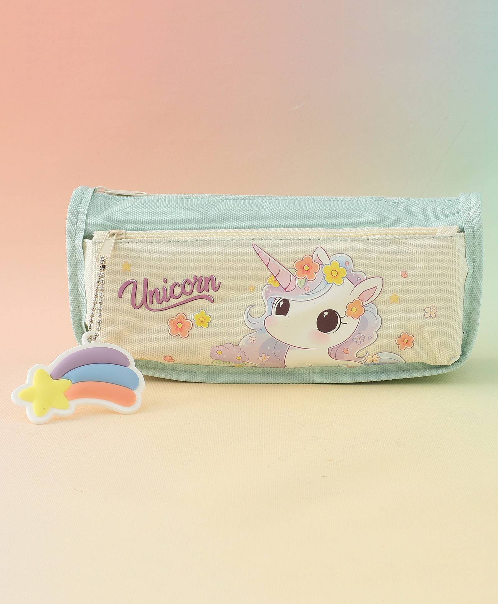 Unicorn Pencil Pouch for Kids Blue| School Pencil case with Charm| Durable Stationery Organizer for Girls & Boys| Smooth Zipper-image-37