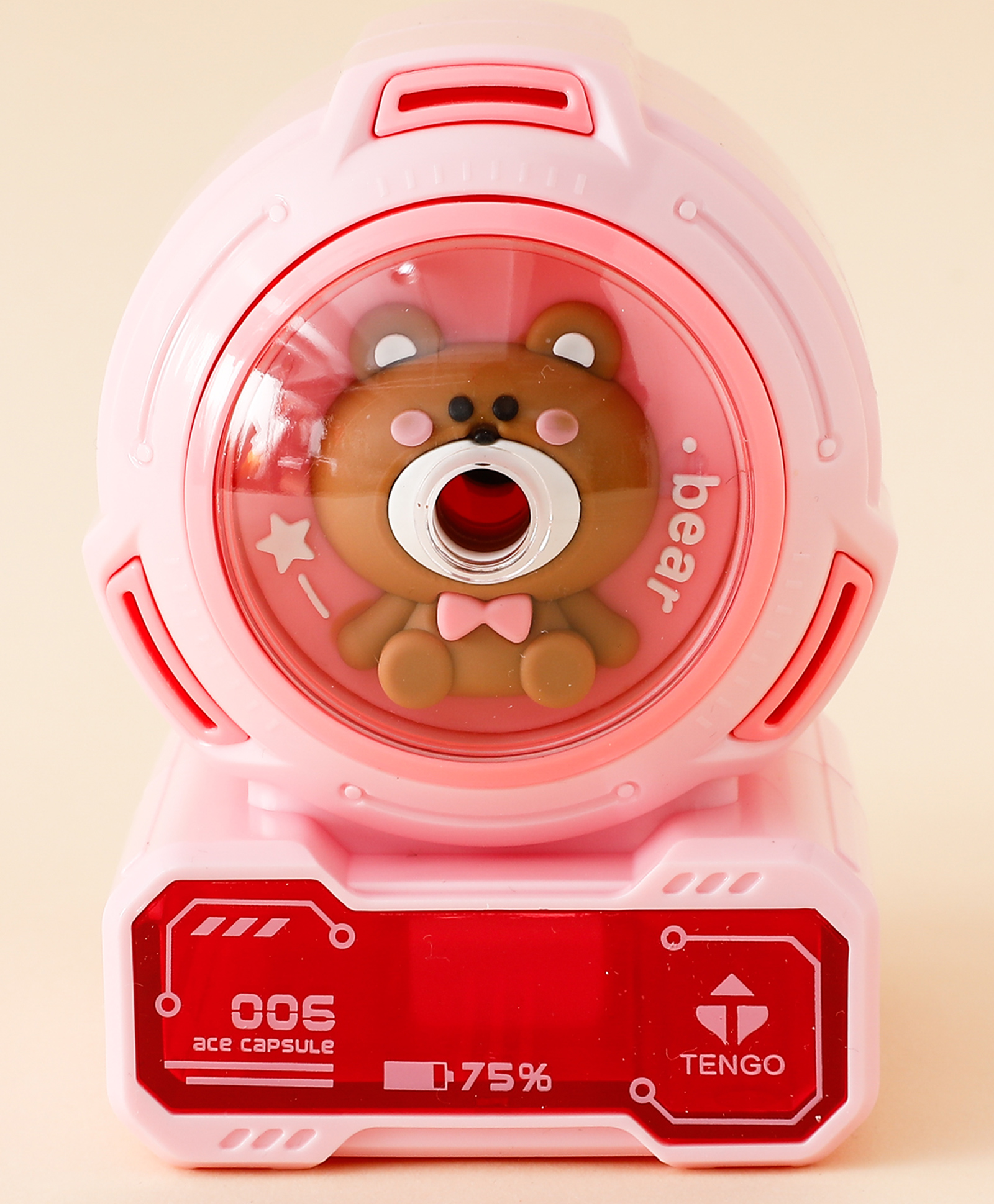 Bear Table Top Pencil Sharpener - Pink| Heavy-Duty Hand Crank| Sharpener for School, Office & Study Table| Durable Child-Safe Stationery Tool| Adjustable Lead Length