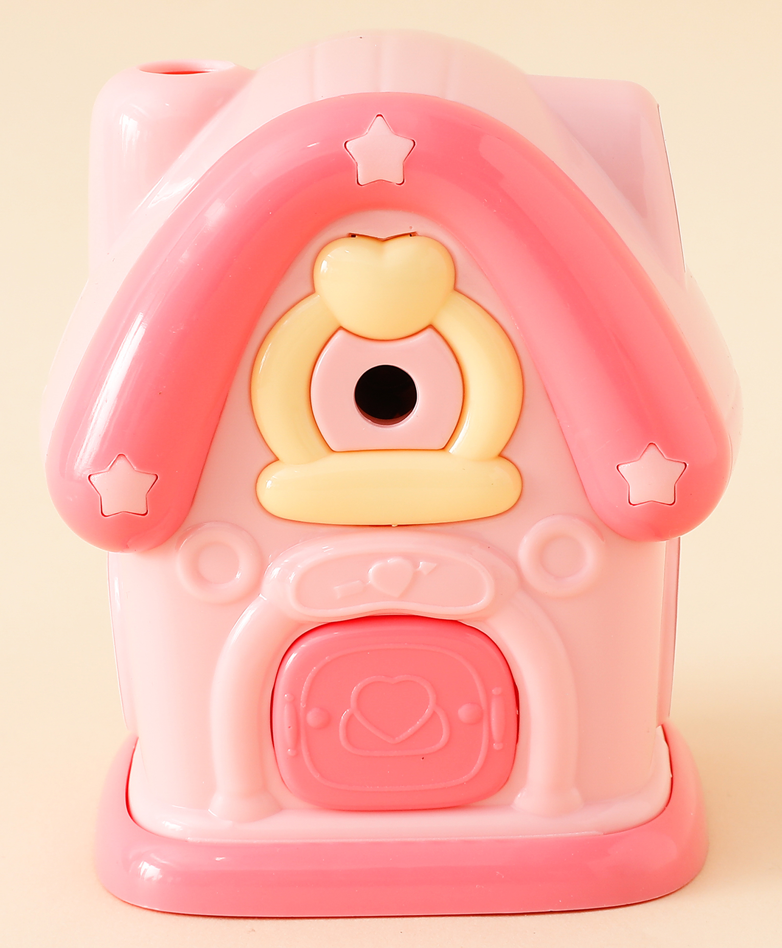 Home Shape Table Top Pencil Sharpener - Pink| Easy to Clean| Detachable| Perfect for School & Gifting for Boys & Girls-image-9