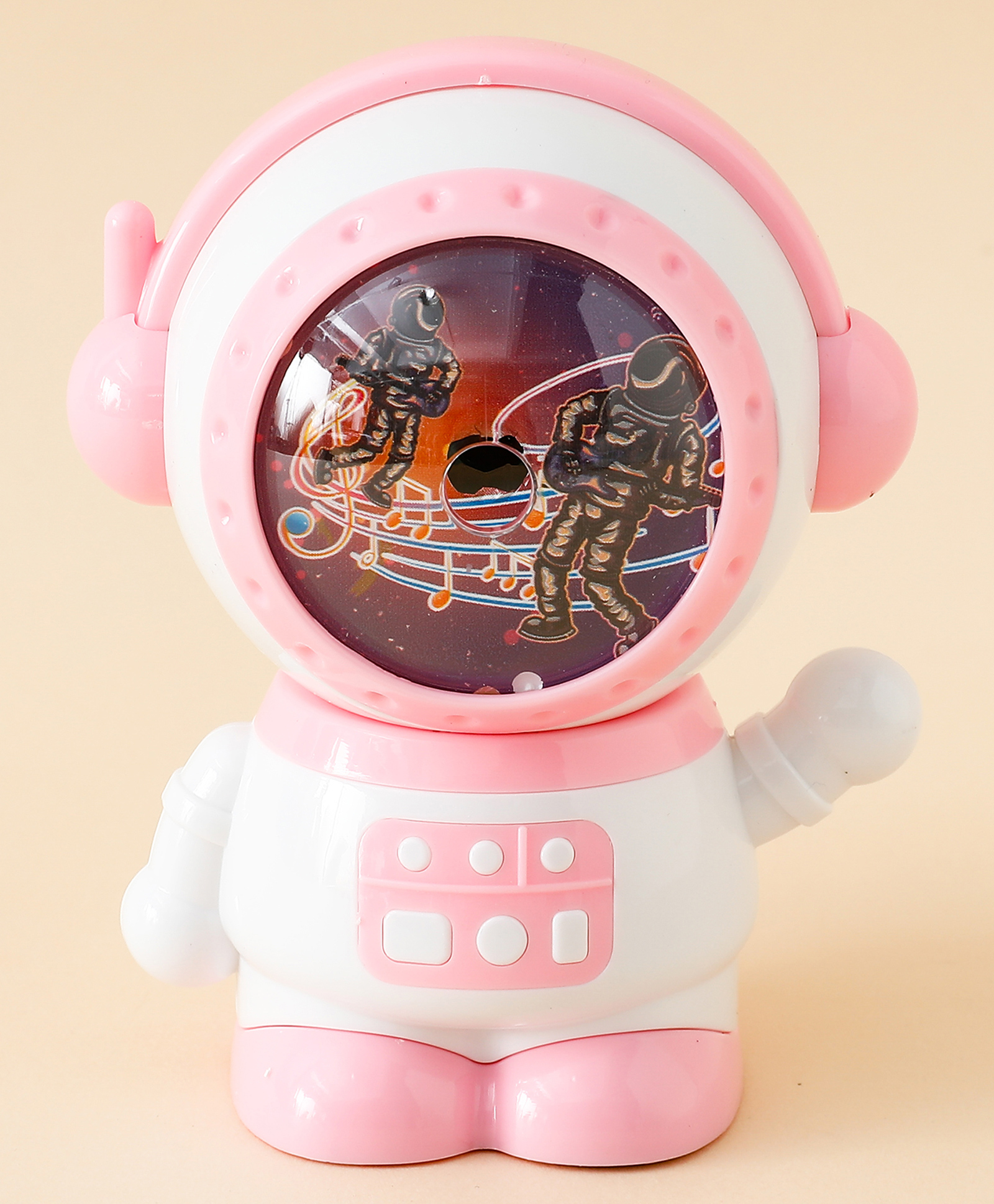 fab n funky Astronaut Table Pencil Sharpener - White & Pink| Detachable| Easy to clean| Perfect for School & Gifting-picture-10