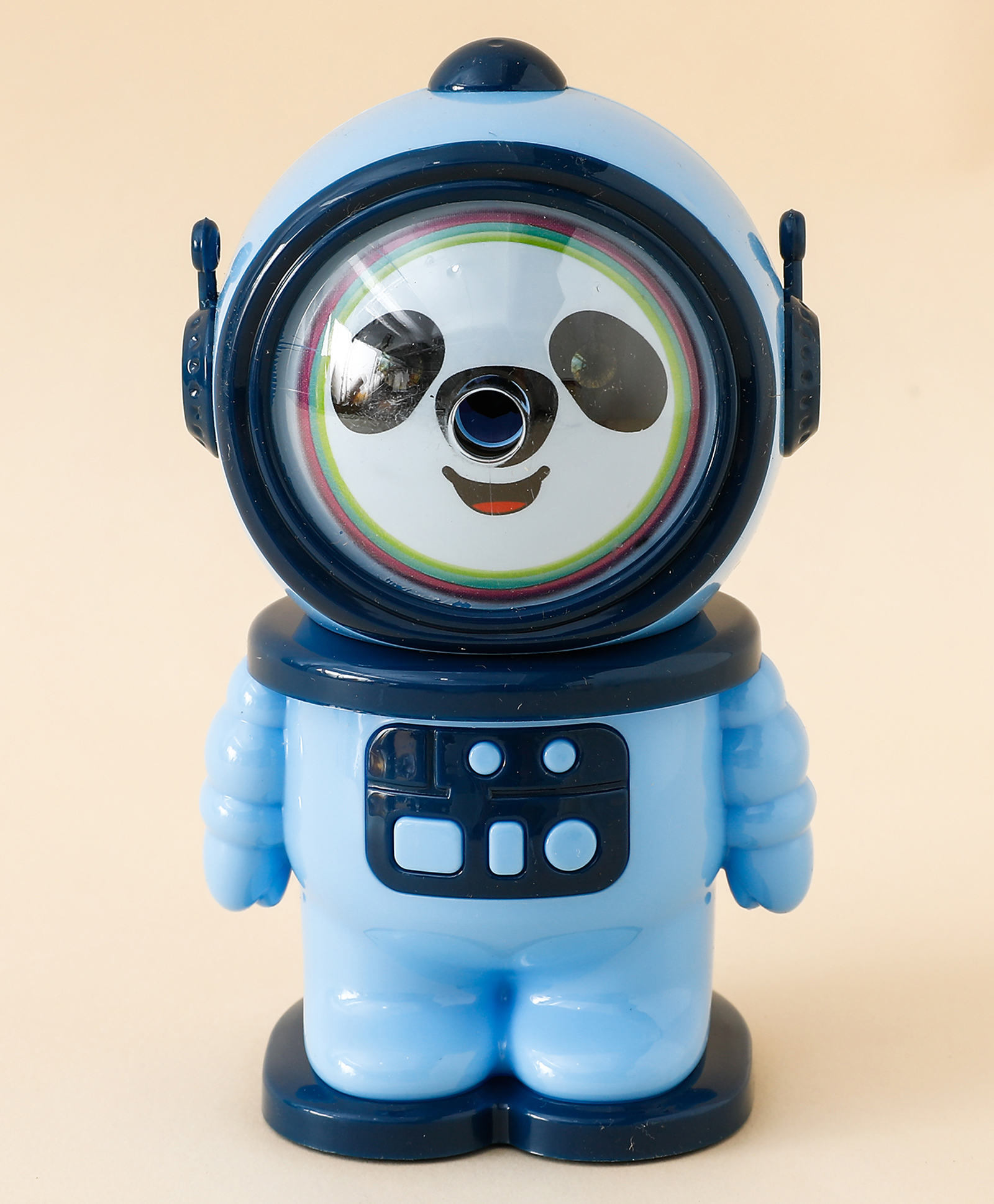 Baby Panda Astronaut Table Top Pencil Sharpener - Blue| Easy to Clean| Detachable| Perfect for School & Gifting for Boys & Girls-image-0
