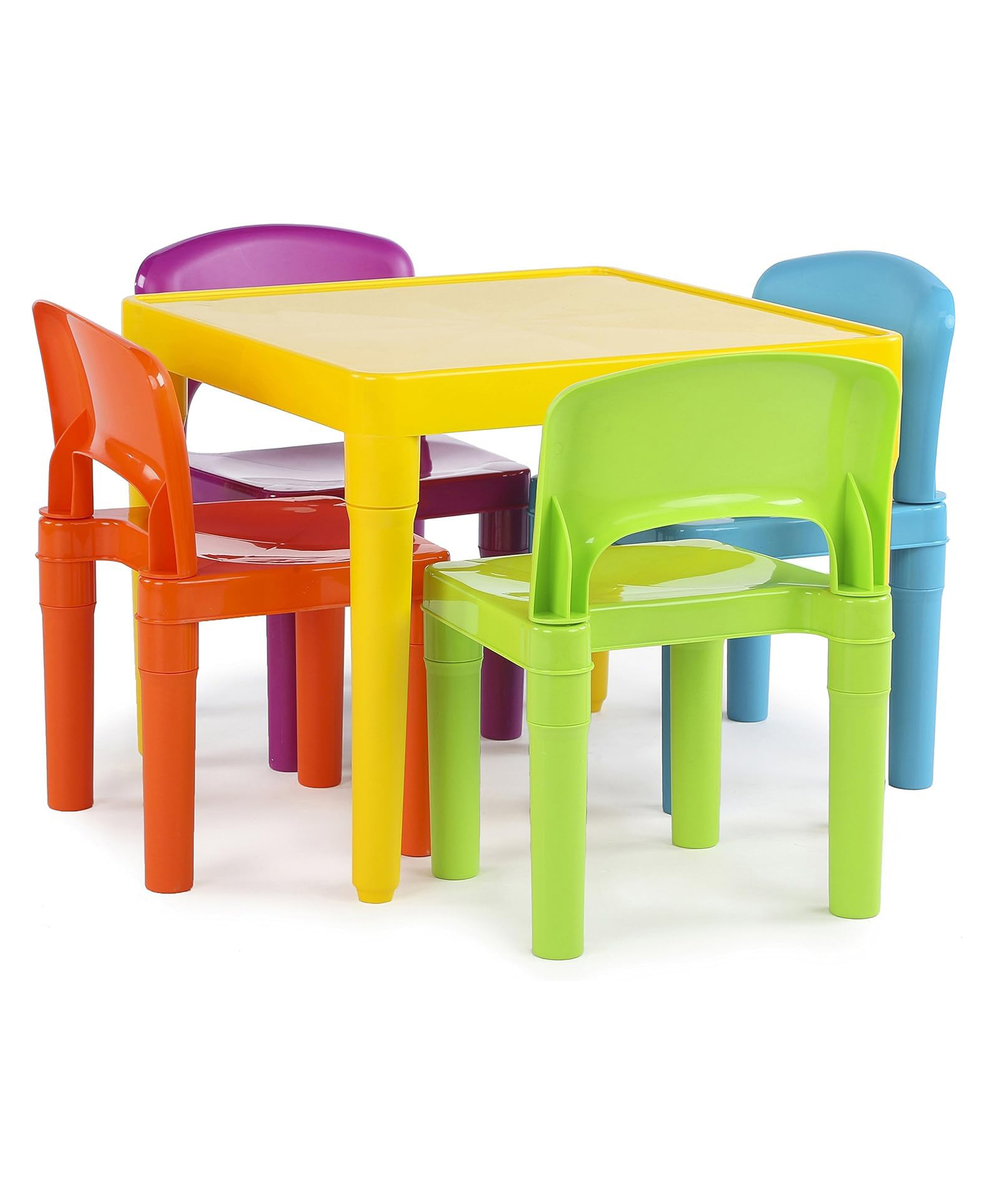 Homesmiths Kids Table and 4 Chair Set, Yellow Table with Chairs - Sturdy Toddler Activity for Playtime, Arts, Crafts, Reading, and More - 5-Piece Children's Furniture for Daycare-picture-19