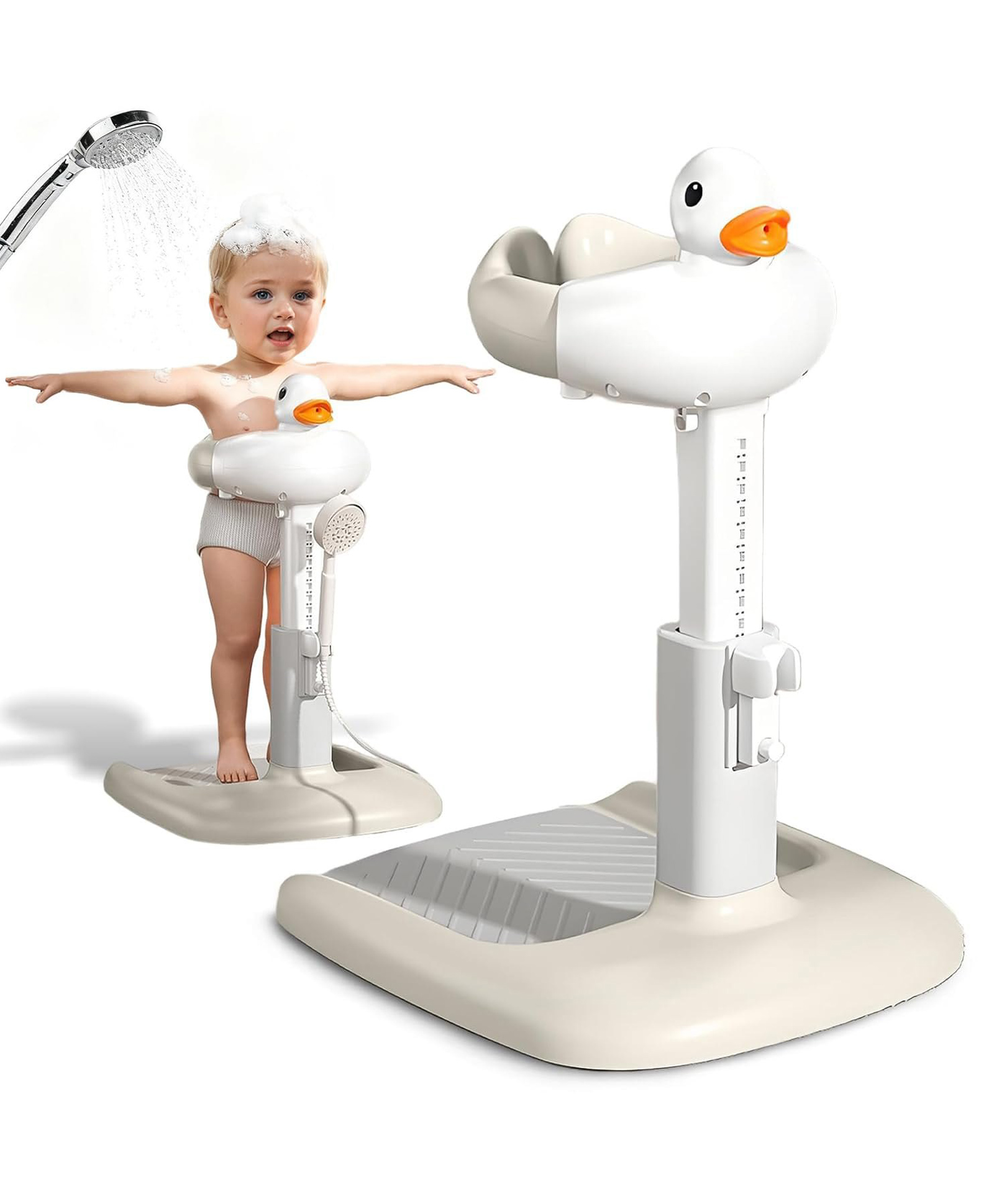 MONSTECH Adjustable Baby Shower Stand with Anti-Slip Base, Baby Bath With Stand, 6-36 Months Toddler Shower Standing Support, Bath Shower Standing Support, Easy Setup, Safe Design-image-4