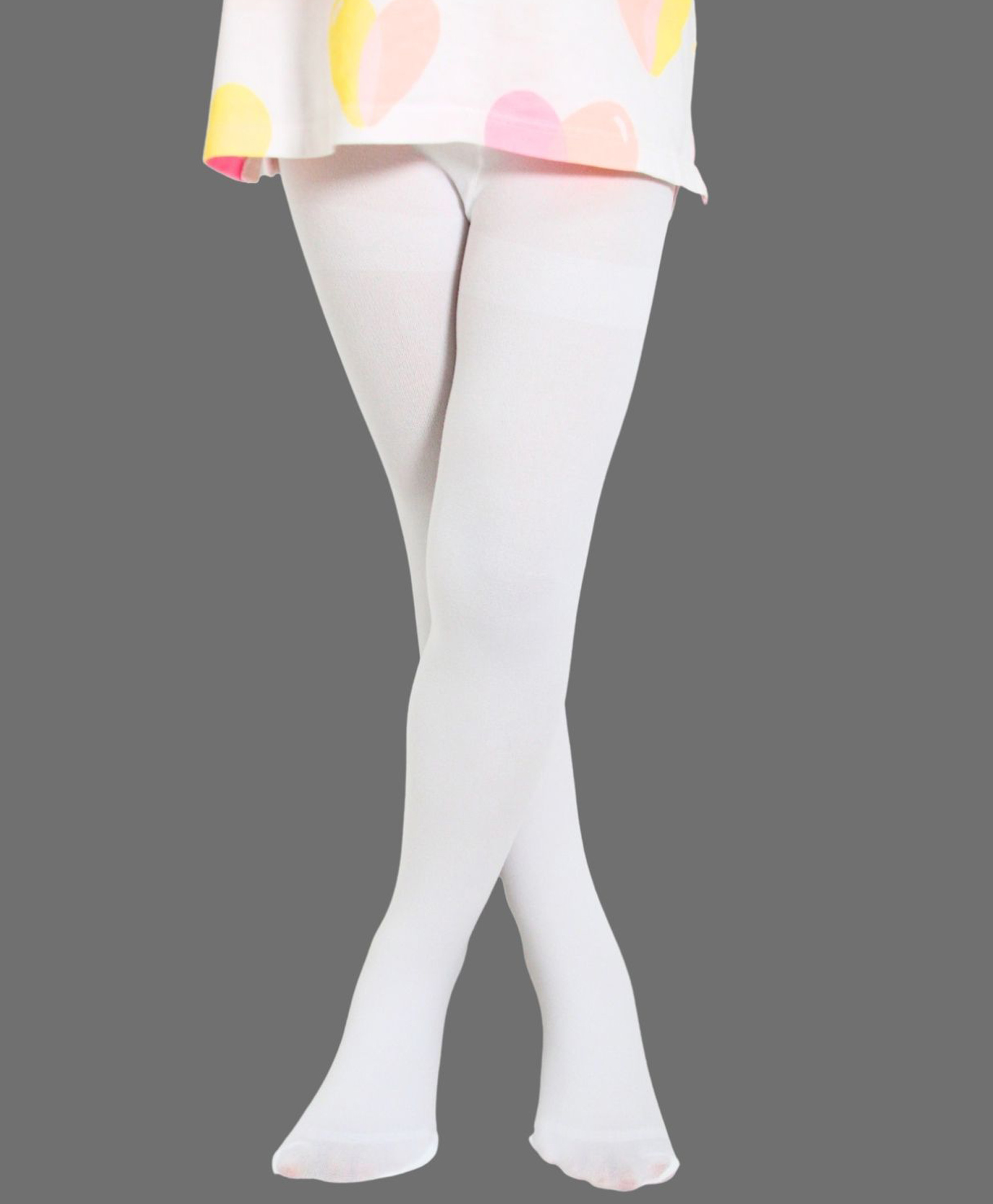 Neska Moda Cotton Elastane Solid Stockings - White-picture-47