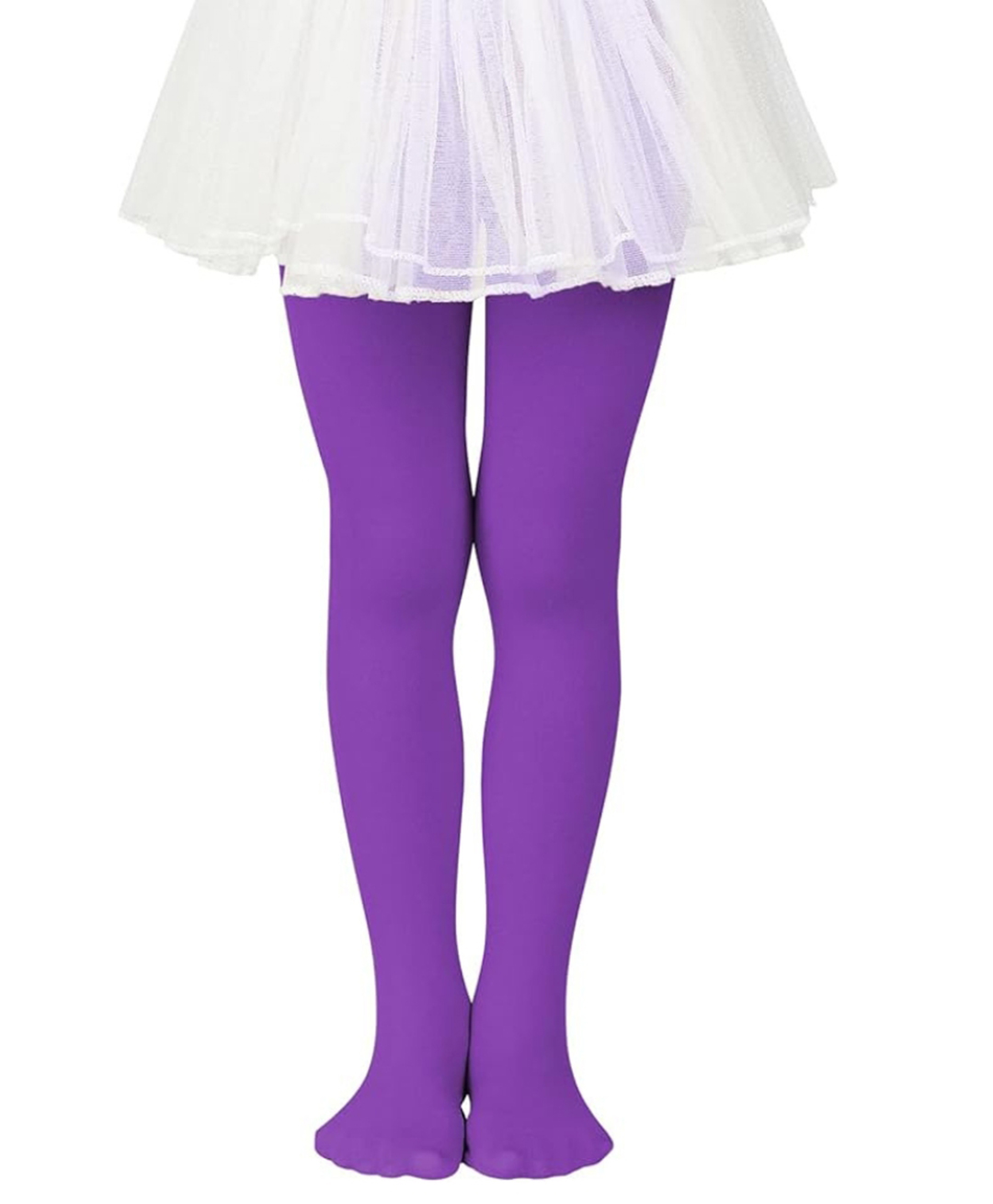 Neska Moda Cotton Elastane Solid Stockings - Dark Purple-image-3