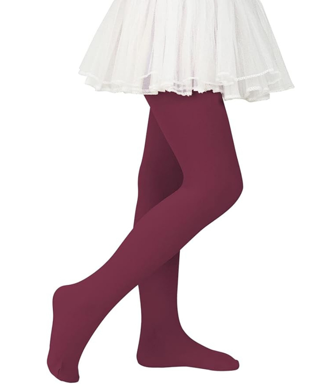 Neska Moda Cotton Elastane Solid Stockings - Maroon-picture-26