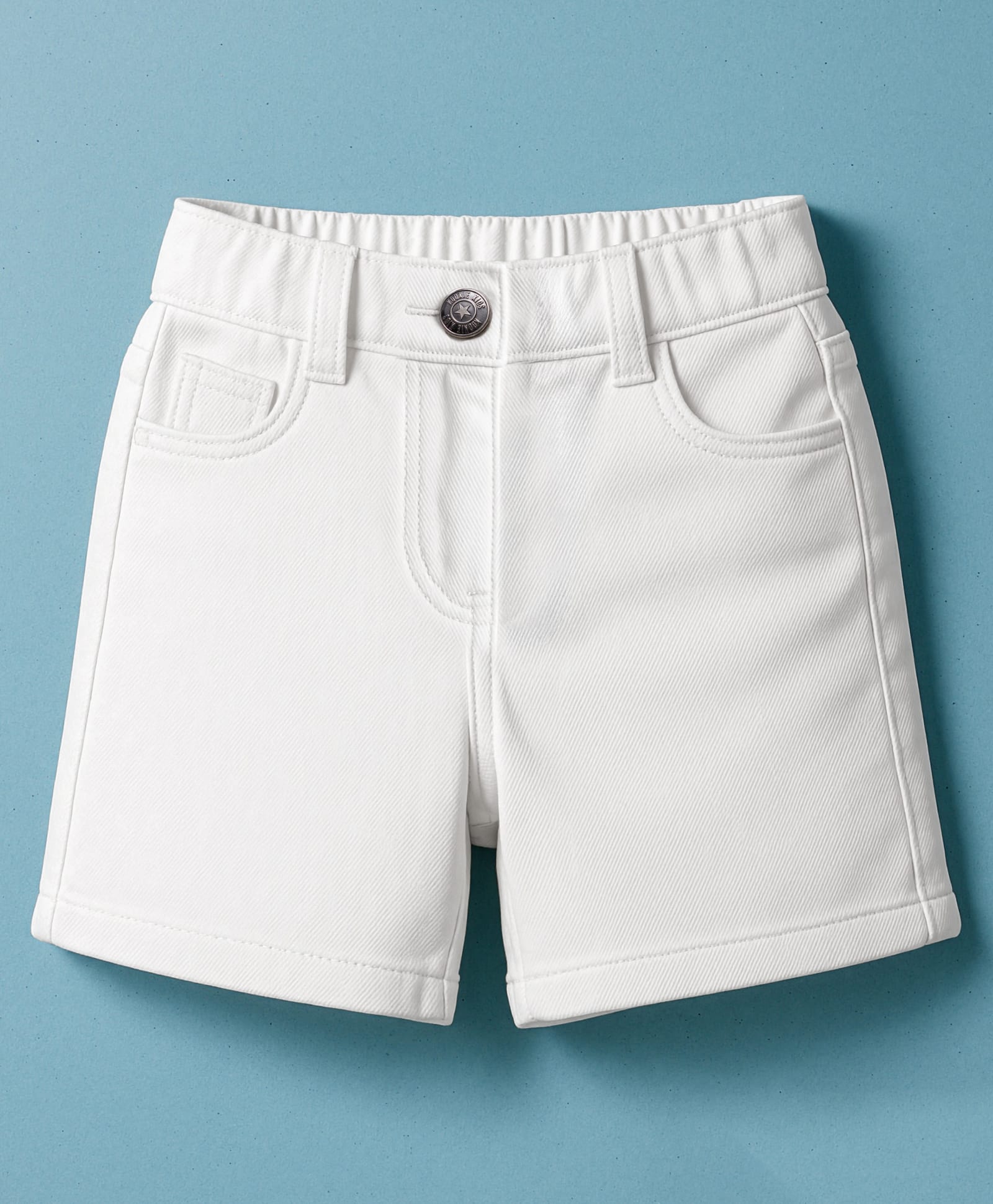 Kookie Kids Cotton Lycra Denim Solid Colour Shorts - White-image-29