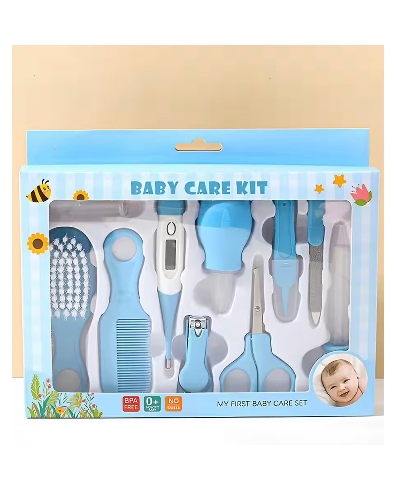 ARCADE TOYS 10 in 1 Miniature Baby Grooming Kit, Portable Newborn Grooming Essentials, Includes Finger Brush, Nail Scissors, Comb, Tweezer, and More- (Color May Vary)-picture-4