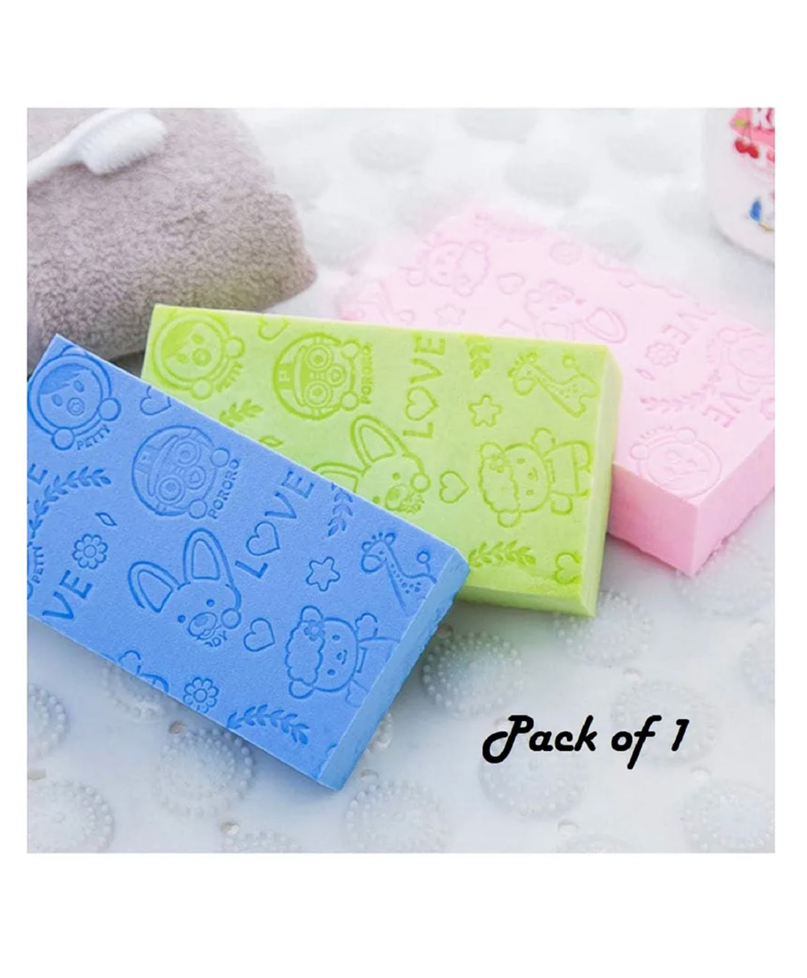 ARCADE TOYS Ultra Soft Exfoliating Sponge Soft Bath Scrubber for Kids Body Scrub (Pack of 1) (multicolor)-picture-21