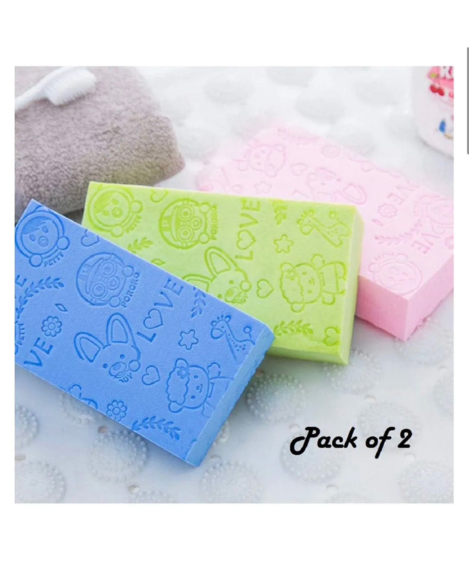 ARCADE TOYS Ultra Soft Exfoliating Sponge Soft Bath Scrubber for Kids Body Scrub (Pack of 2) (multicolor)-picture-22