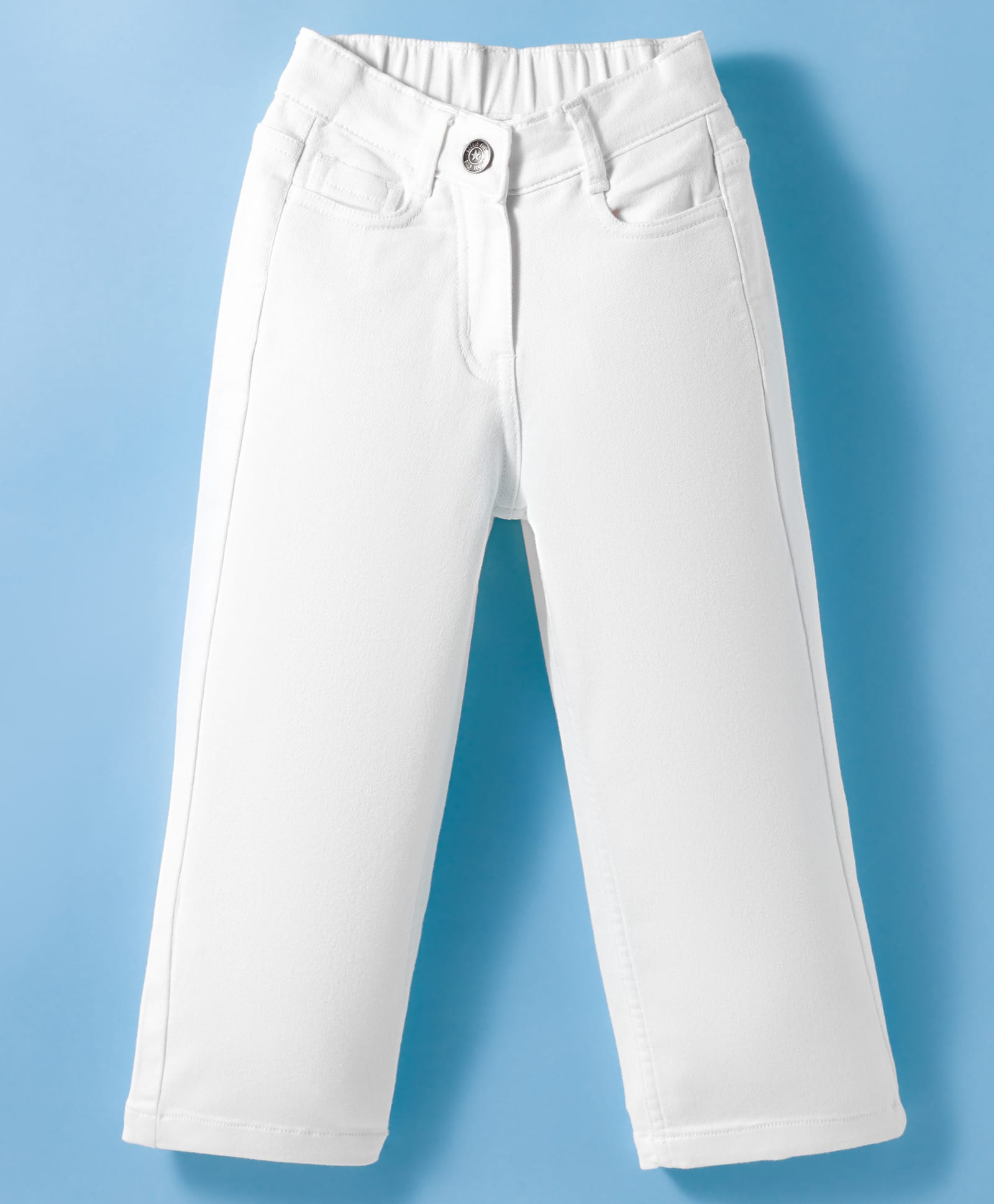 kookie kids india Kookie Kids Cotton Lycra Full Length Solid Color Jeans - White-picture-16