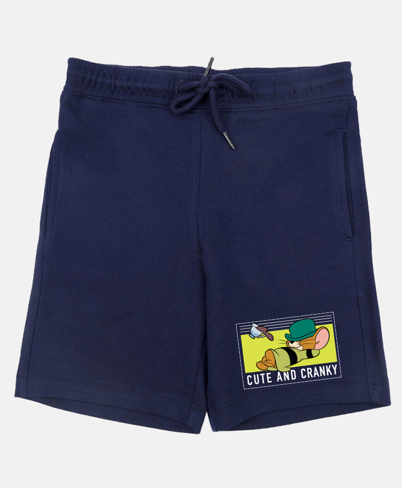 Wear Your Mind Knit Warner Bros Featuring Jerry Printed Shorts - Navy Blue-picture-11