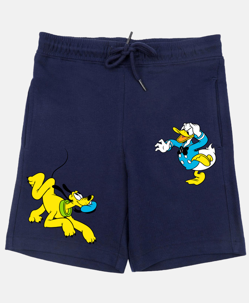 Wear Your Mind Cotton Knit Disney Mickey & Friends Featuring Characters Printed Shorts - Navy Blue-picture-38