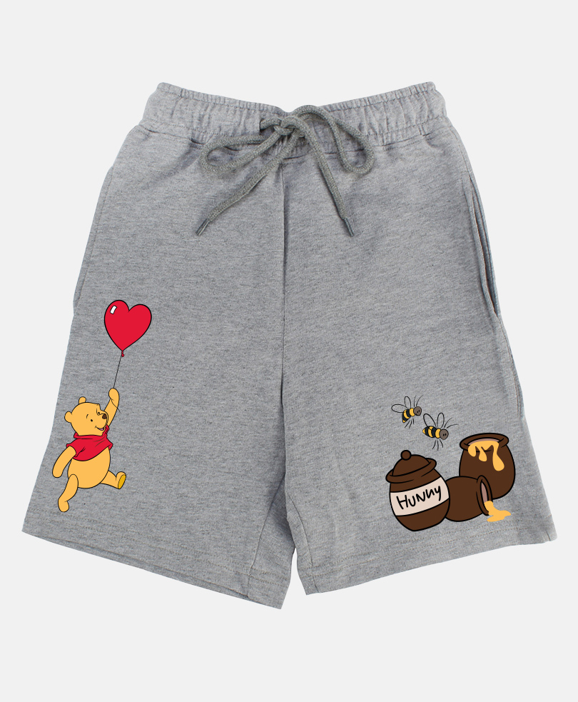 Wear Your Mind Knit Disney Winnie The Pooh Featuring Character Printed Shorts - Grey-picture-25
