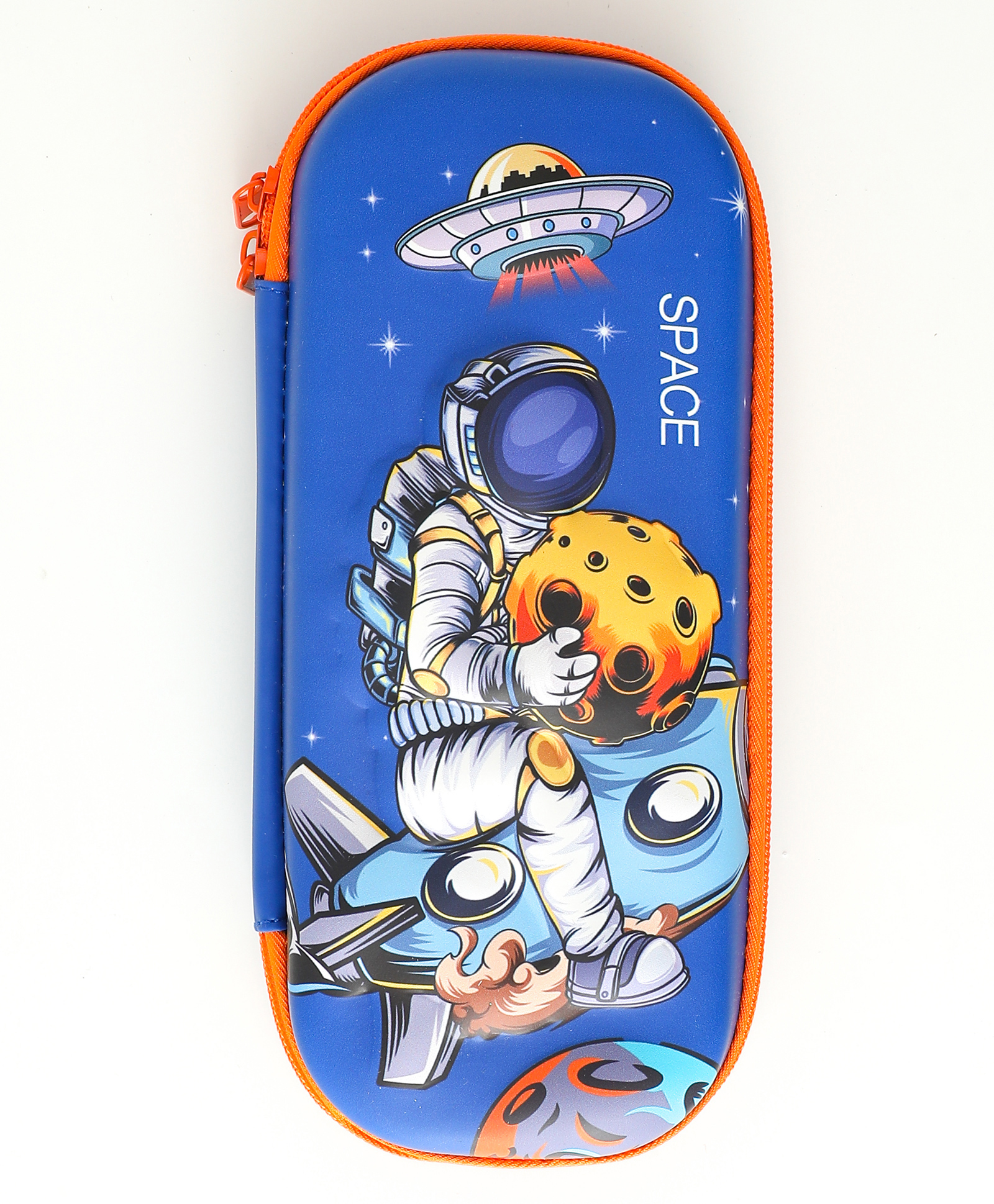 Space Theme EVA Hardtop Pencil Case for Kids - Blue | Stationery Organizer with Double Zipper | Durable School Pencil Pouch for Boys & Girls-image-43
