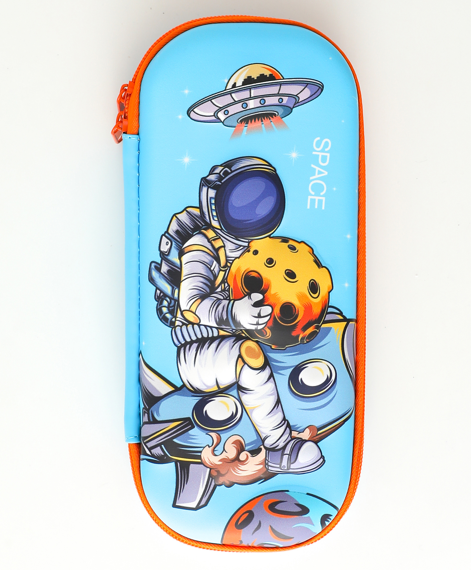 Space Theme EVA Hardtop Pencil Case for Kids - Blue| Stationery Organizer with Double Zipper | Durable School Pencil Pouch for Boys & Girls-image-32
