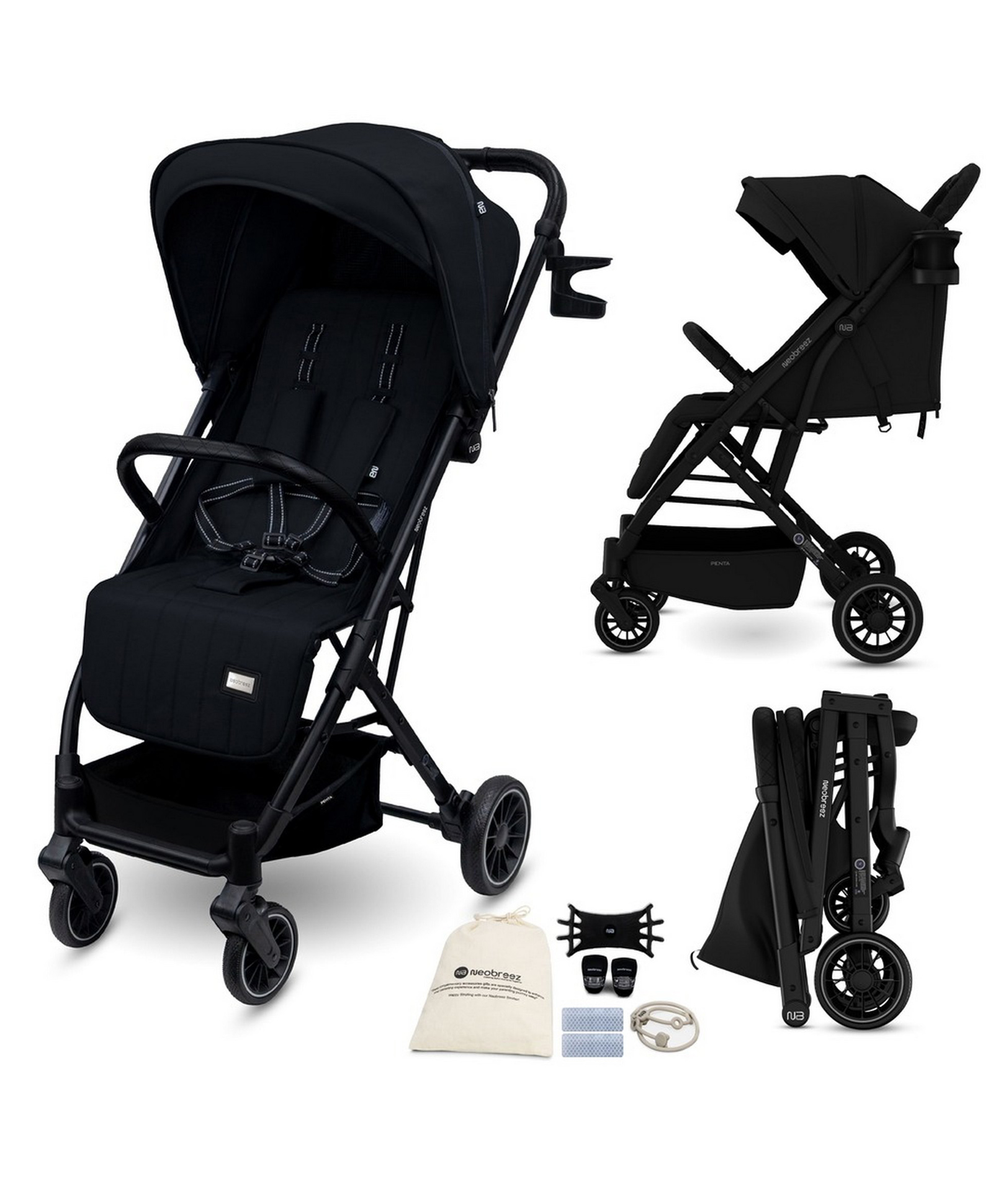 Neobreeze Penta Travel Stroller - Black-image-18