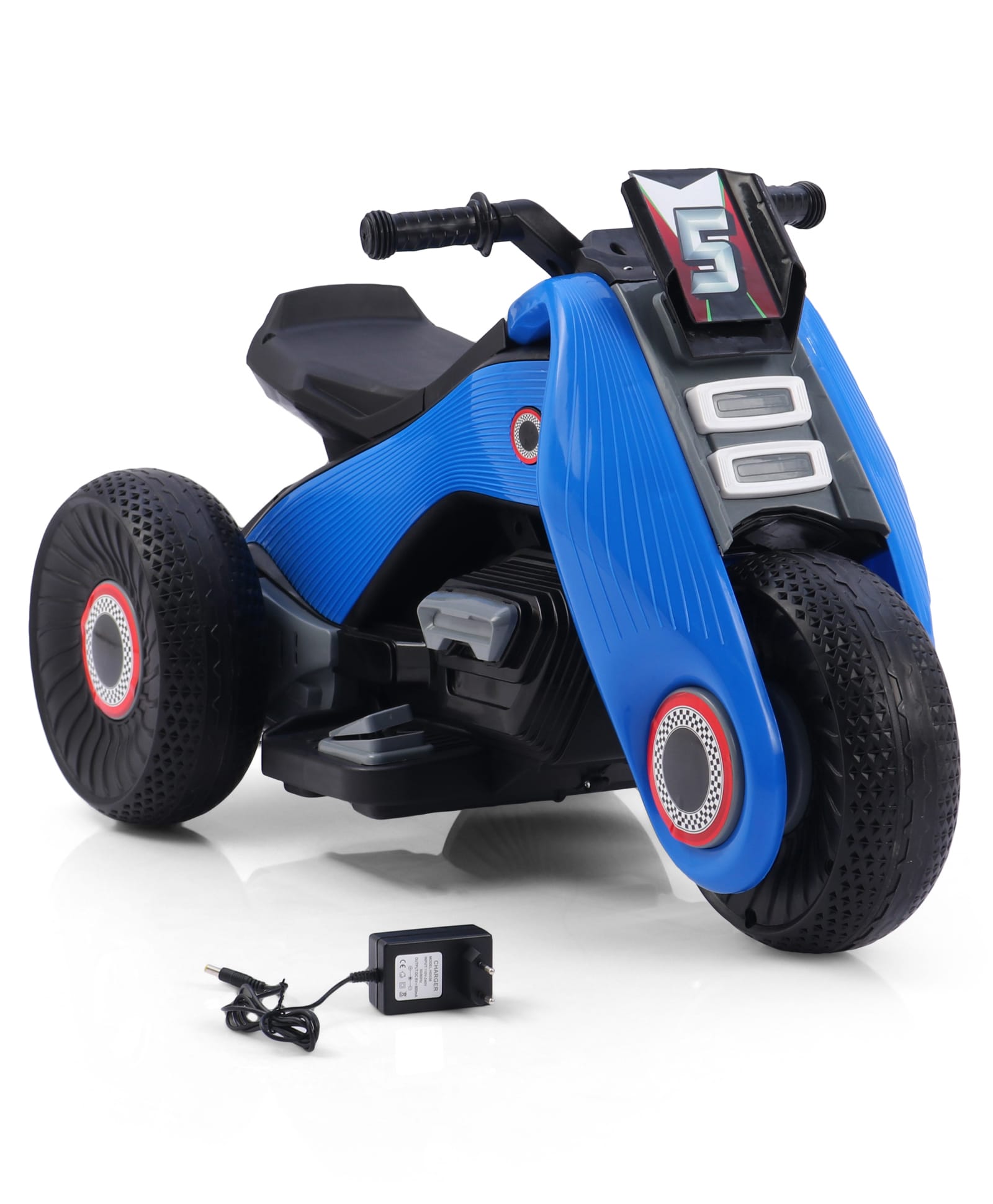 fab n funky Battery Operated Electric Kids Bike - Blue| Music & Lights| 3 Wheel Bike| Safe Durable| LED Headlight| Electric Vehicle| Forward & Reverse Operation| Rechargeable Battery Toy-picture-36
