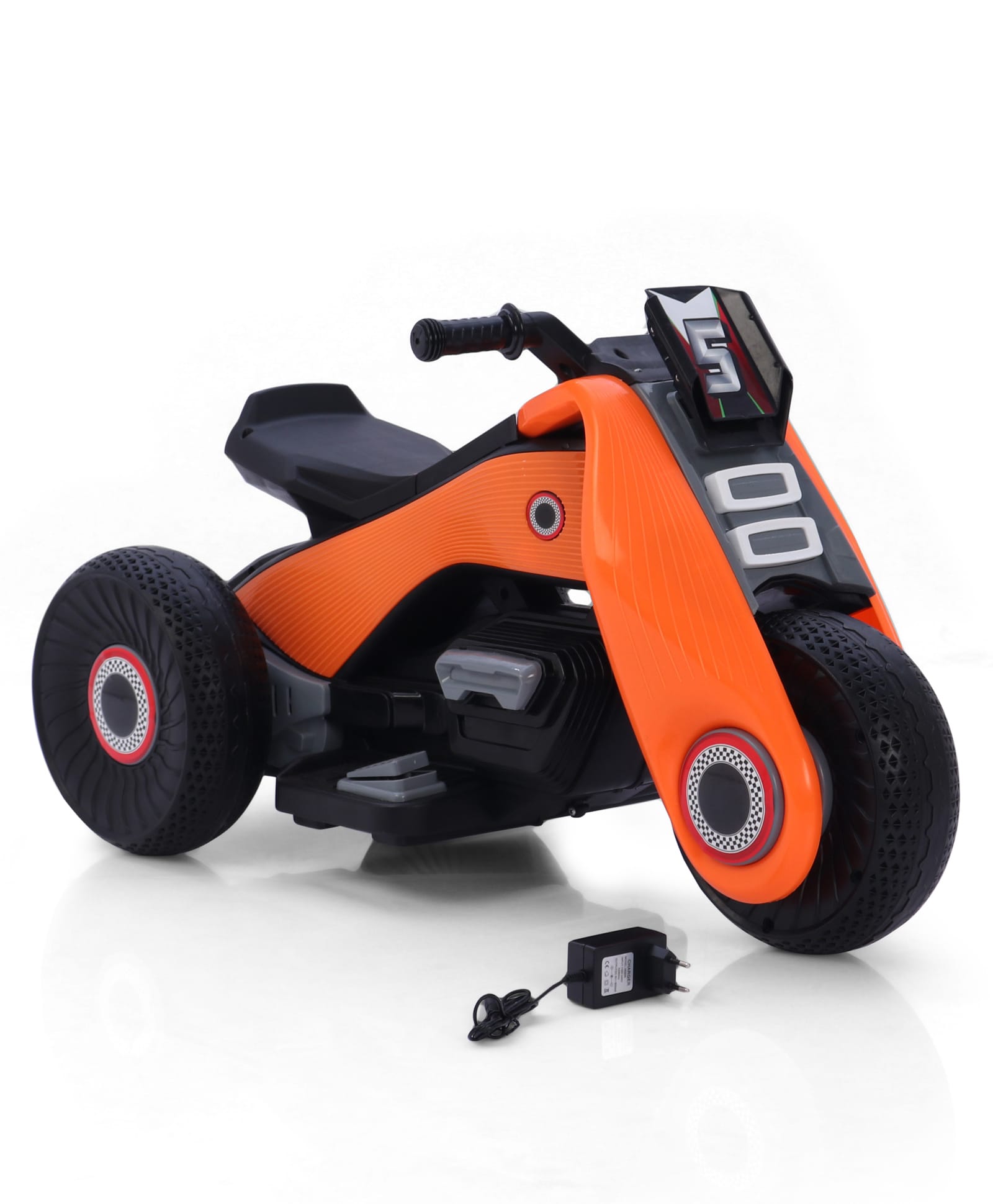 Battery Operated Electric Kids Bike - Orange| Music & Lights| 3 Wheel Bike| Safe Durable| LED Headlight| Electric Vehicle| Forward & Reverse Operation| Rechargeable Battery Toy-image-16