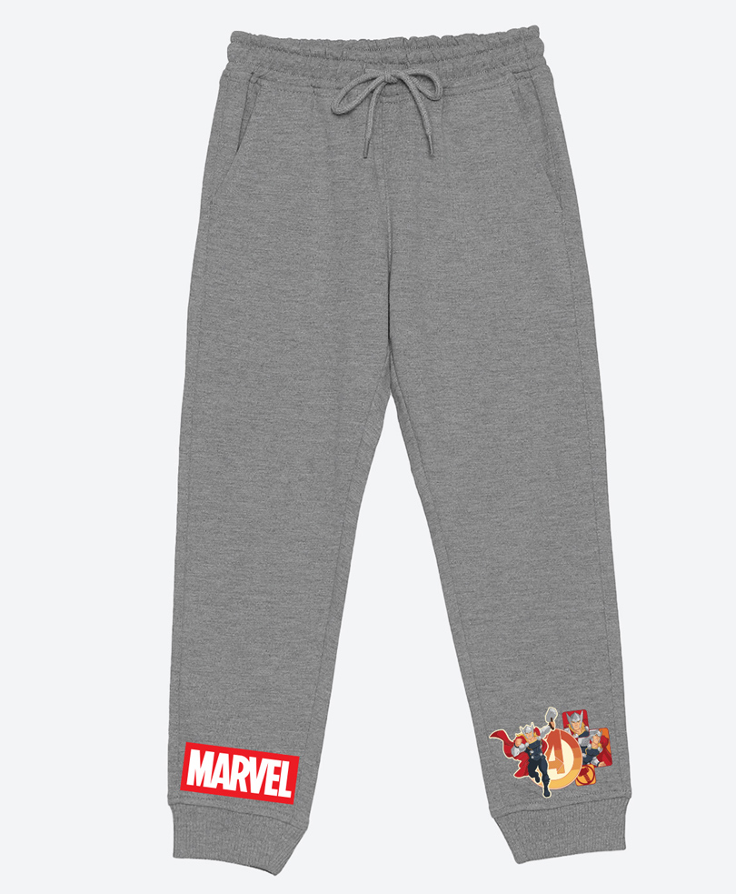 Wear Your Mind Knit Marvel Avengers Featuring Characters Text Printed Joggers - Grey-picture-15