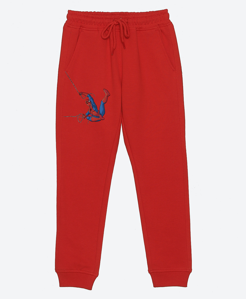 Wear Your Mind Knit Marvel Featuring Spiderman Printed Joggers - Red-picture-19
