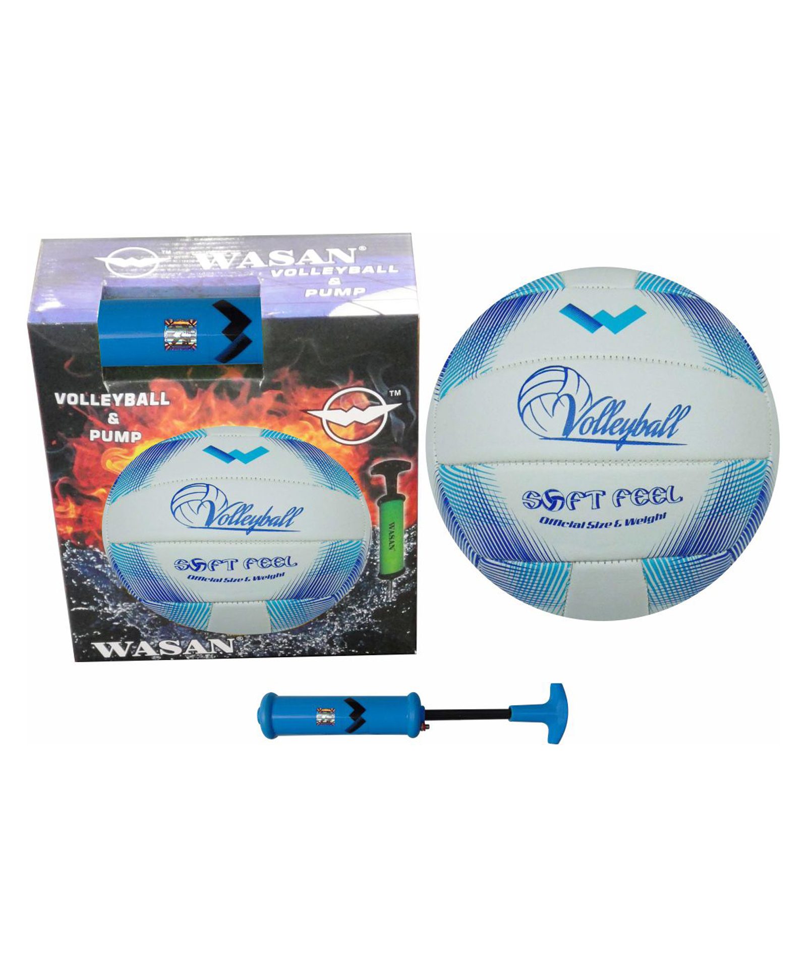 Wasan Volleyball And Inflating Pump - Blue Yellow-picture-14