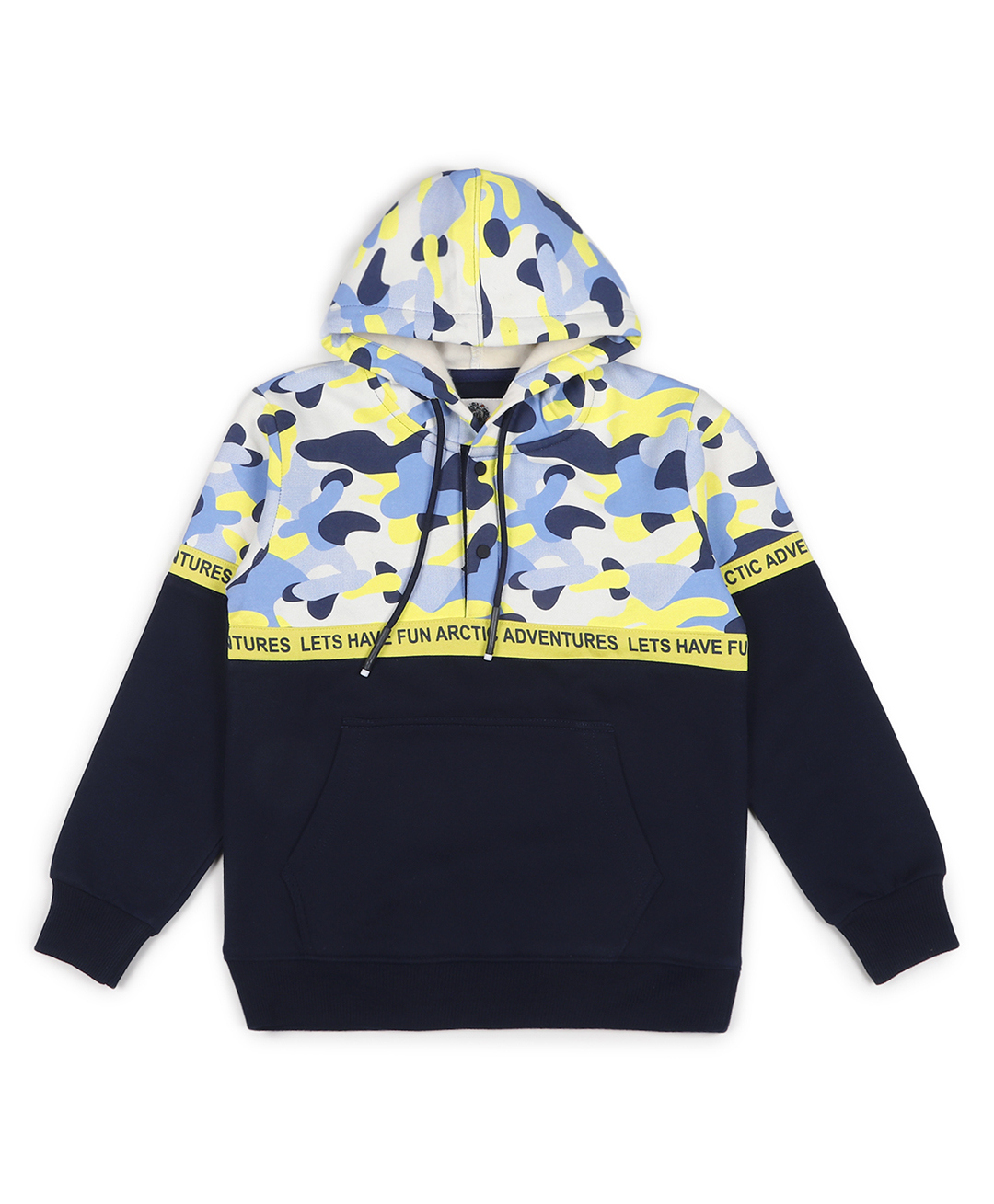 ALAN JONES Cotton Knit Full Sleeves Cut & Sew Light Winter Sweatshirt - Navy Blue-image-13
