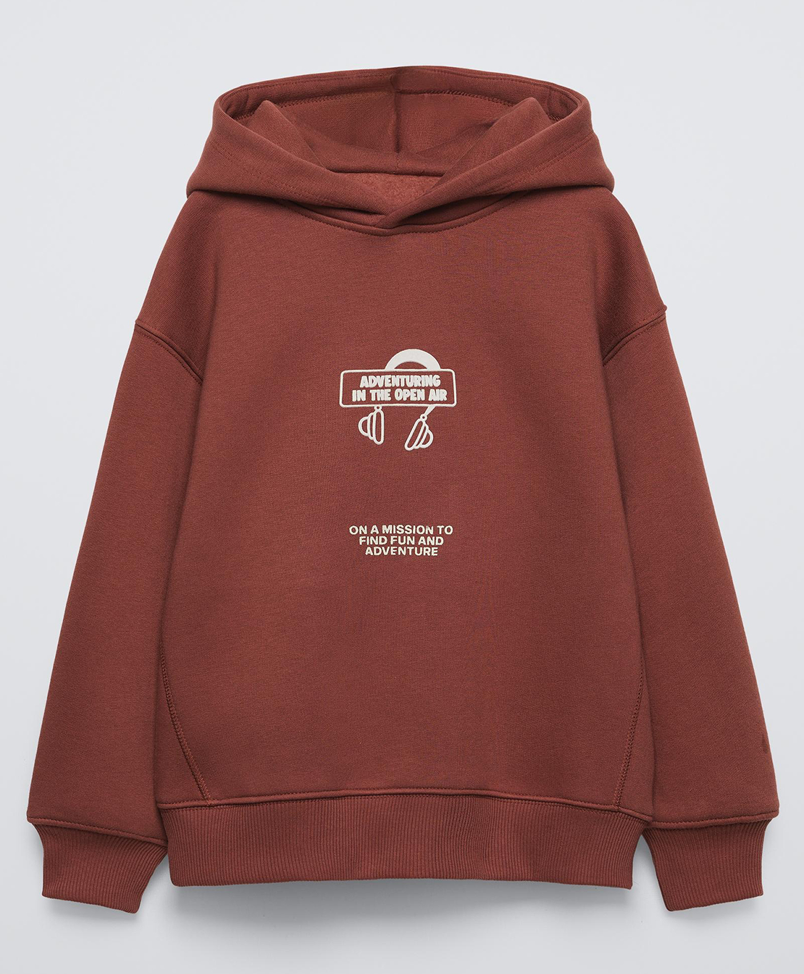 ALAN JONES Cotton Blend Knit Full Sleeves Headphones Printed Light Winter Oversized Hoodie - Dark Russet-picture-19