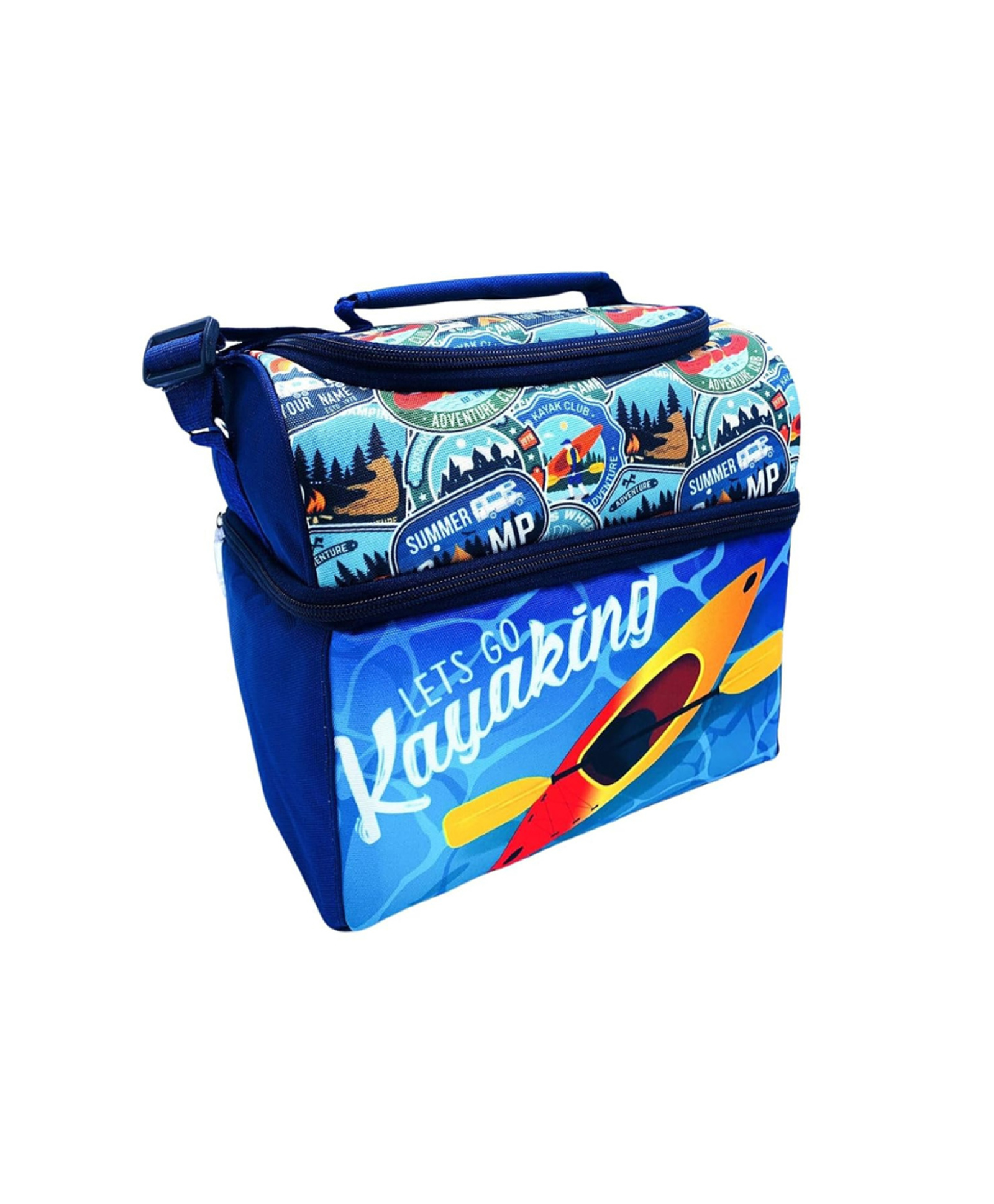 Echo Boomers Height Let's Go Kayaking Printed Insulated Tiffin Bag - Navy Blue-image-38