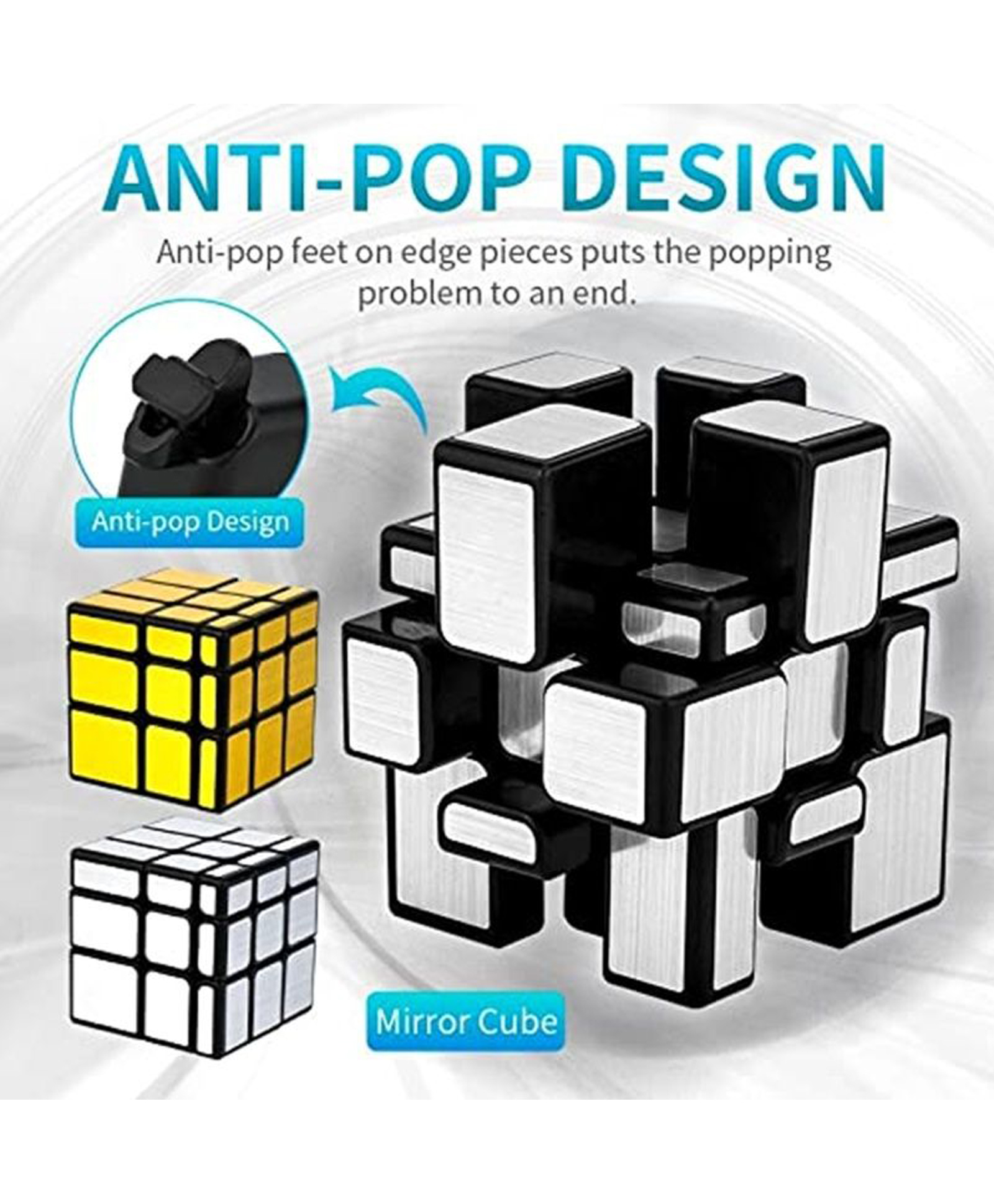 Sanjary 3x3 Moyu Mirror Cube Puzzle Challenges Not With Colors but With Varying Block Sizes and Shapes, Making It a Unique and Exciting Brain Teaser Color Design May Vary-image-41