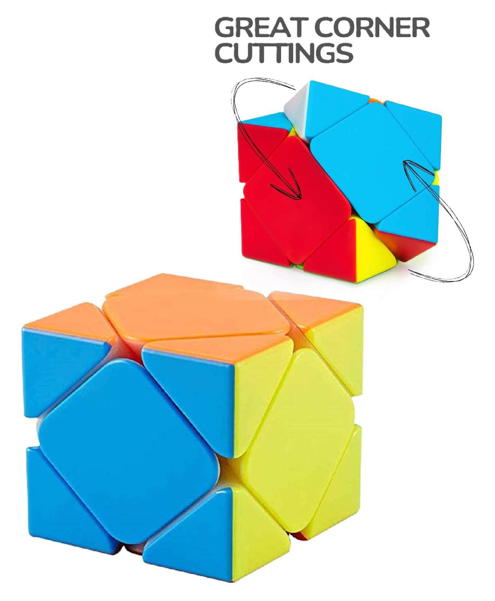 Sanjary Moyu Drift Stickerless Fast & Smooth Cube Stress Buster Brain-boosting Challenge Puzzle Cube for Kids Adult Color Design May Vary-image-46