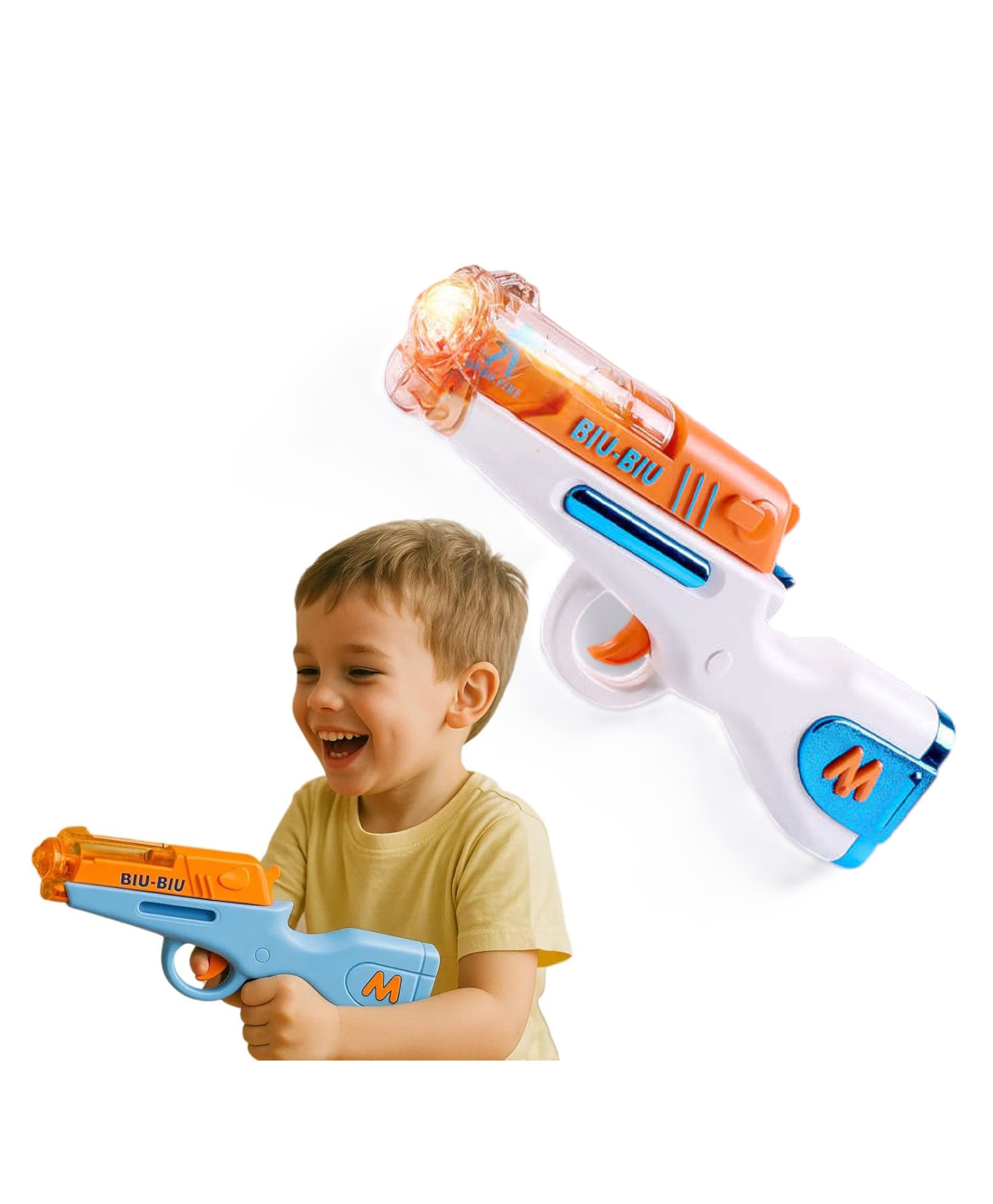 Sanjary Musical Colorful Small Toy Gun for Kids with Sound Flash Light Shooting Vibration Music Pretend Play Big Rifle Gun for Kids color design may vary-image-24