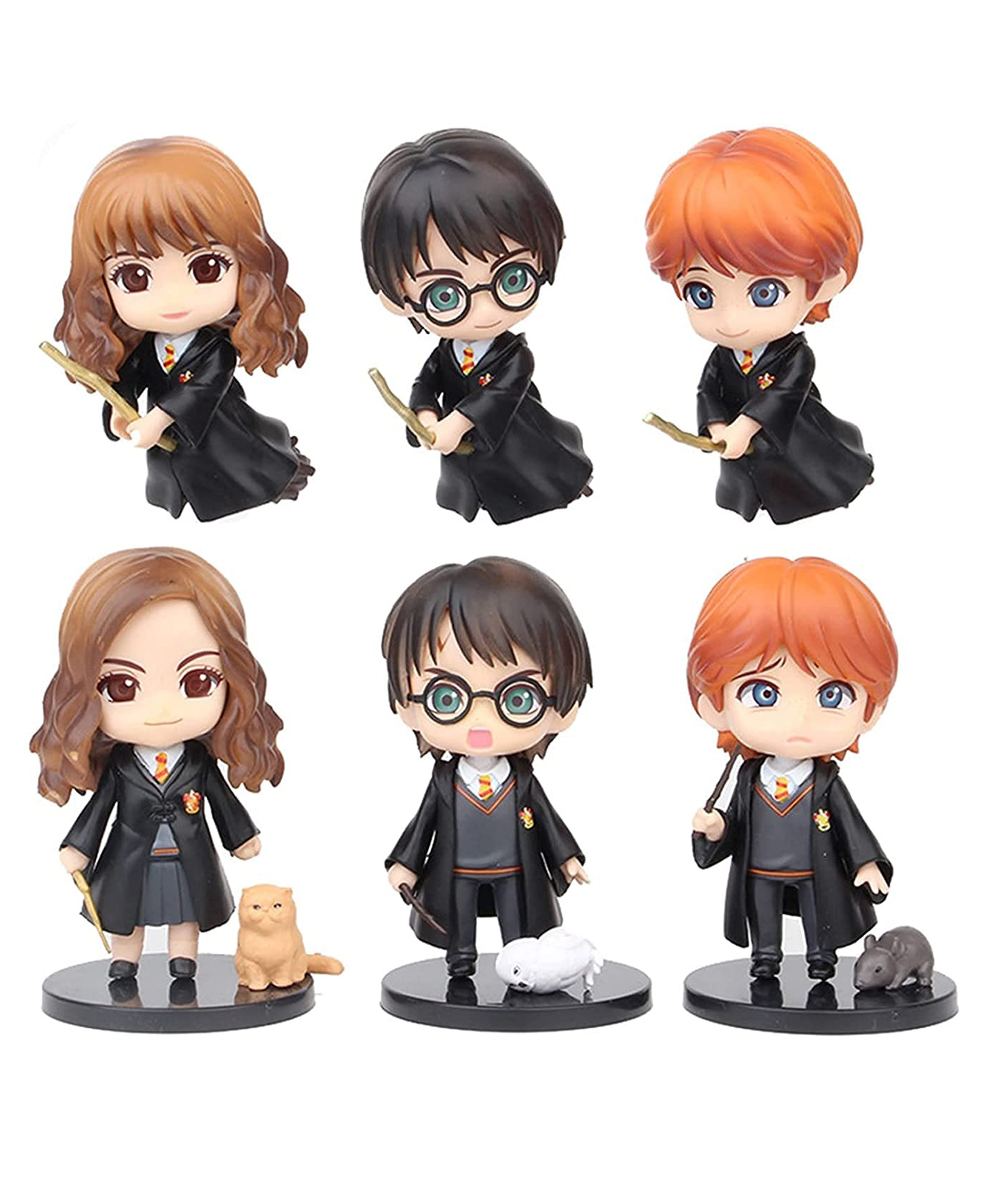 Sanjary Harry Potter Chibi Mini Action Figure Set of 6 a charming addition to any Harry Potter collection, a great gift for kids, or a decorative piece for display color design may vary-image-48