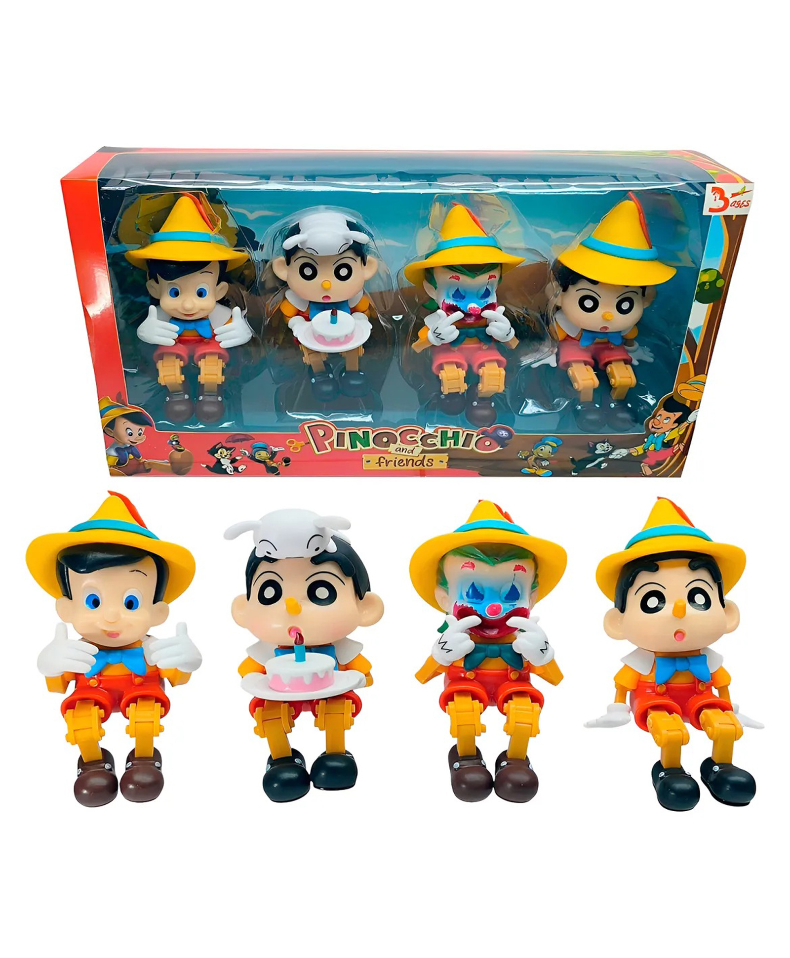 Sanjary Pinocchio Shinchan with Hat Action Figure doll Shinchan Pinocchio Jointable Toy Figure for Home, Desk and Table Decor, Car Deskboard color design may vary-image-45