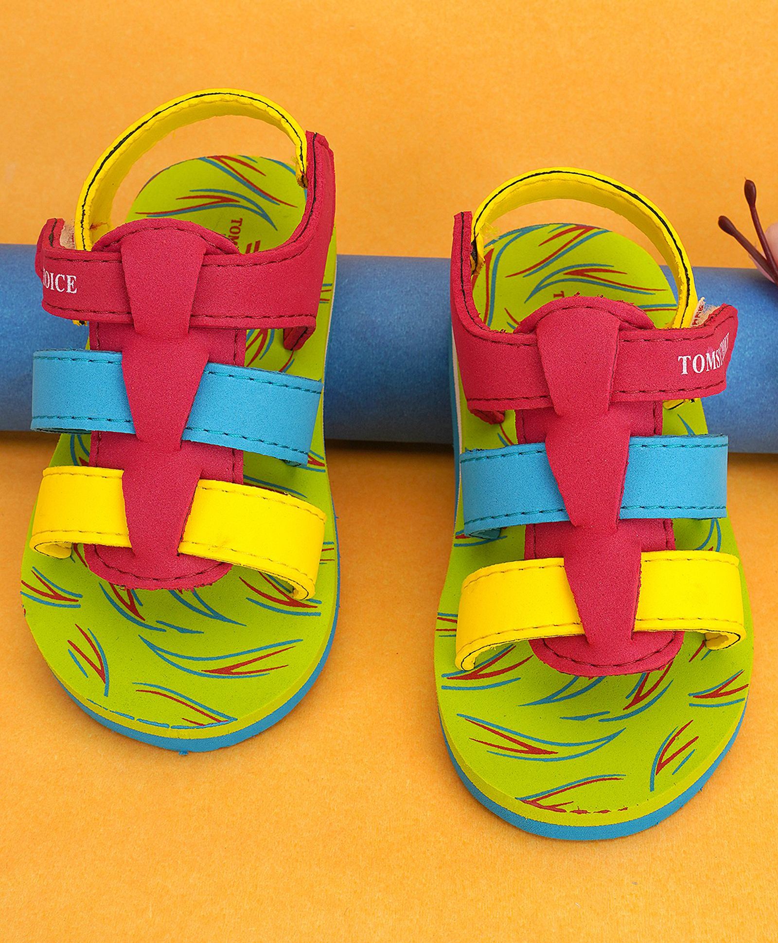 TOMSY CHOICE Colour Blocked Gladiator Style Velcro Closure Sandals - Green-picture-20